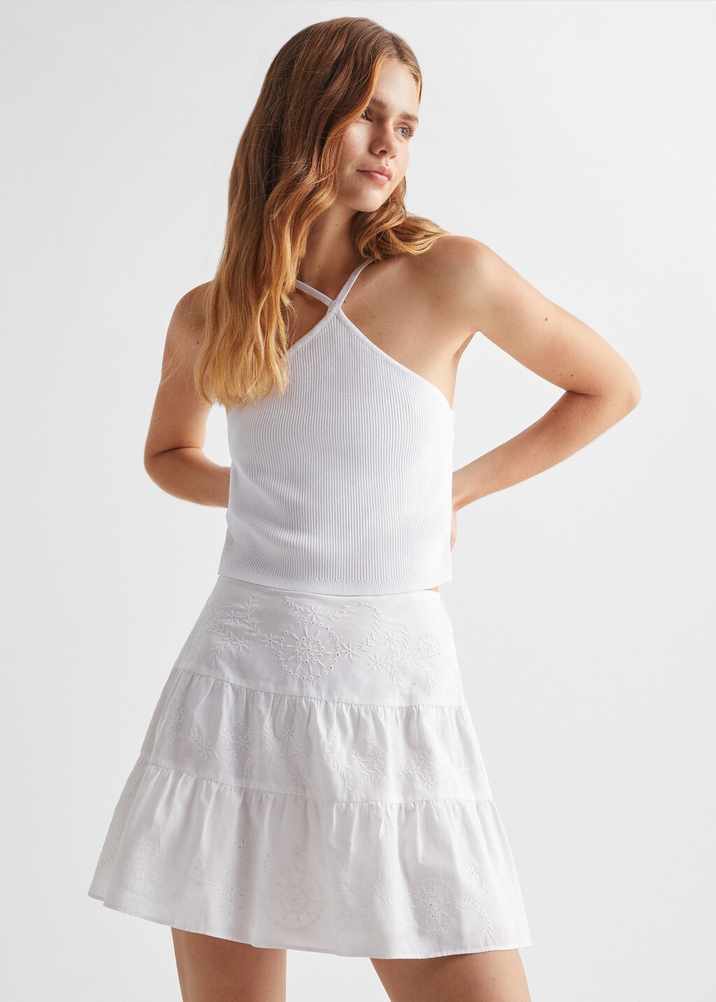 Gathered skirt with ruffles - Teen Girl | MANGO OUTLET USA