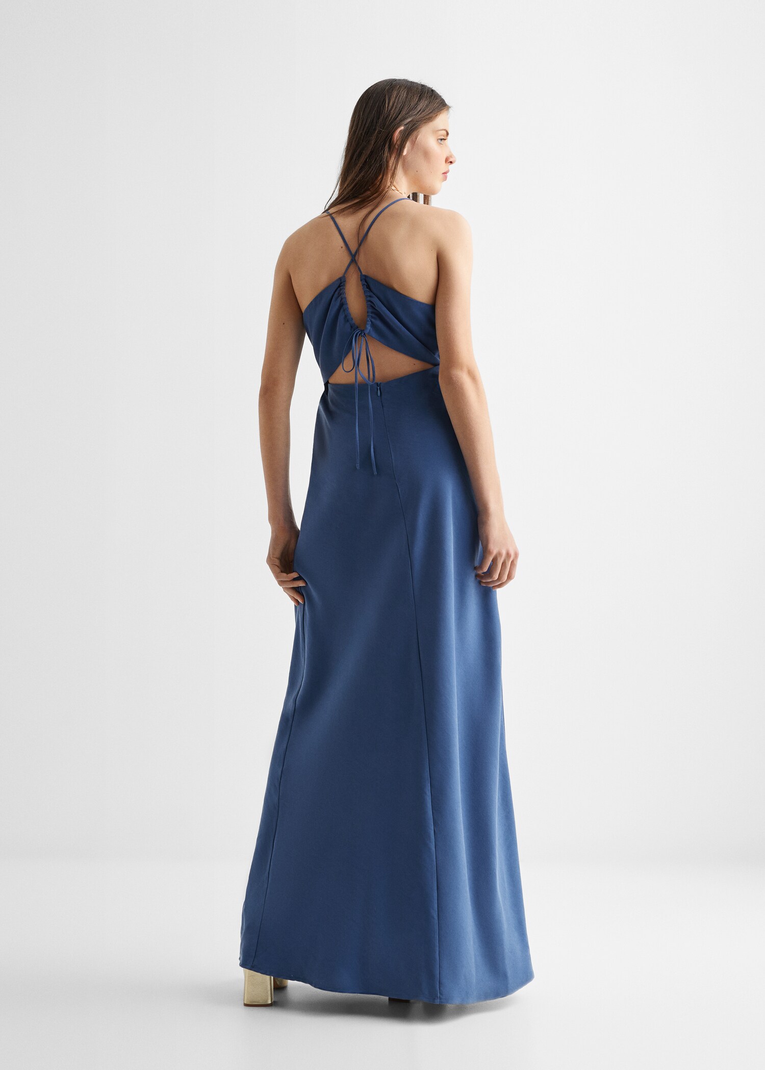 Vestido largo cruzado - Reverso del artículo