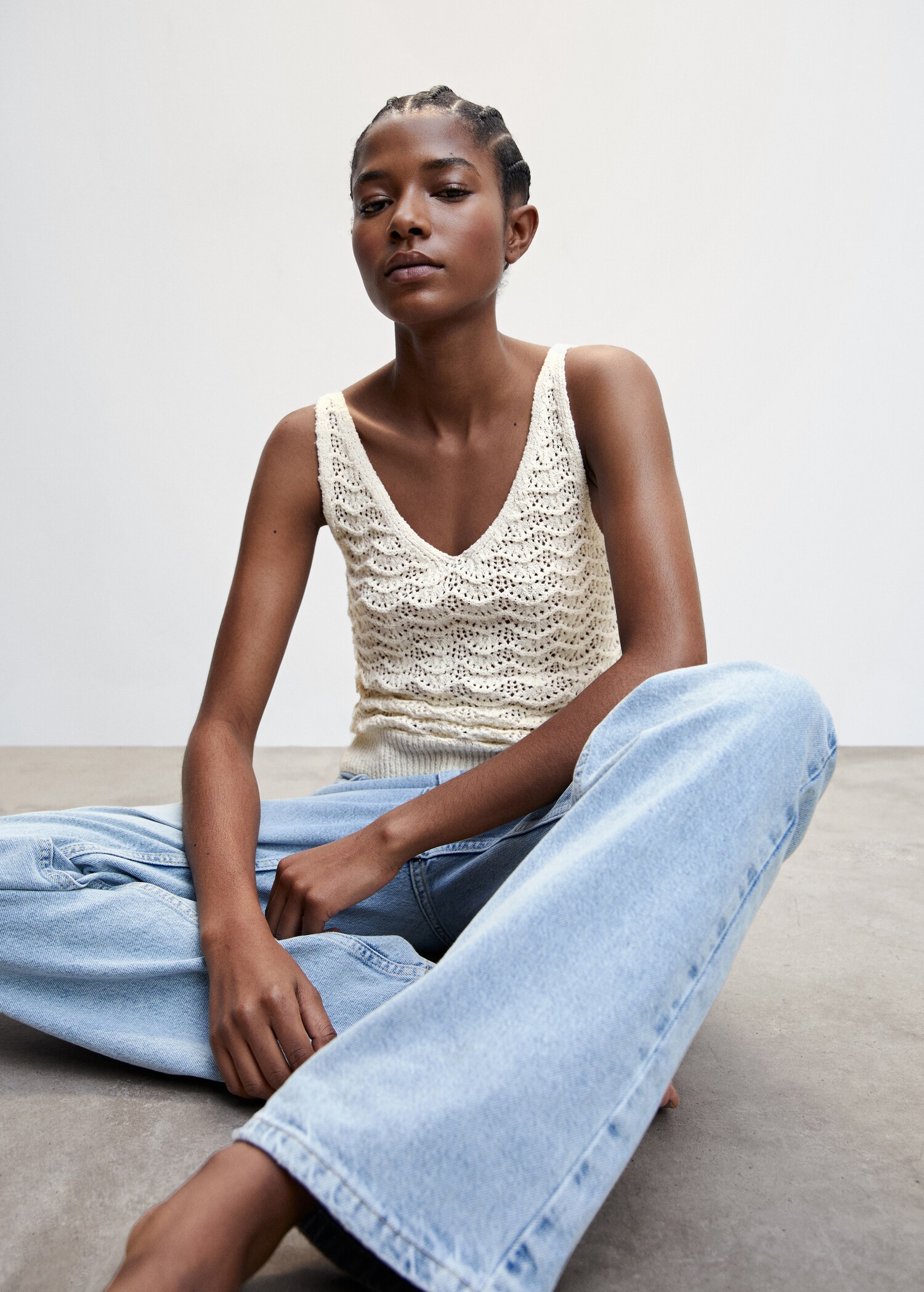 Openwork details knit top - Details of the article 2