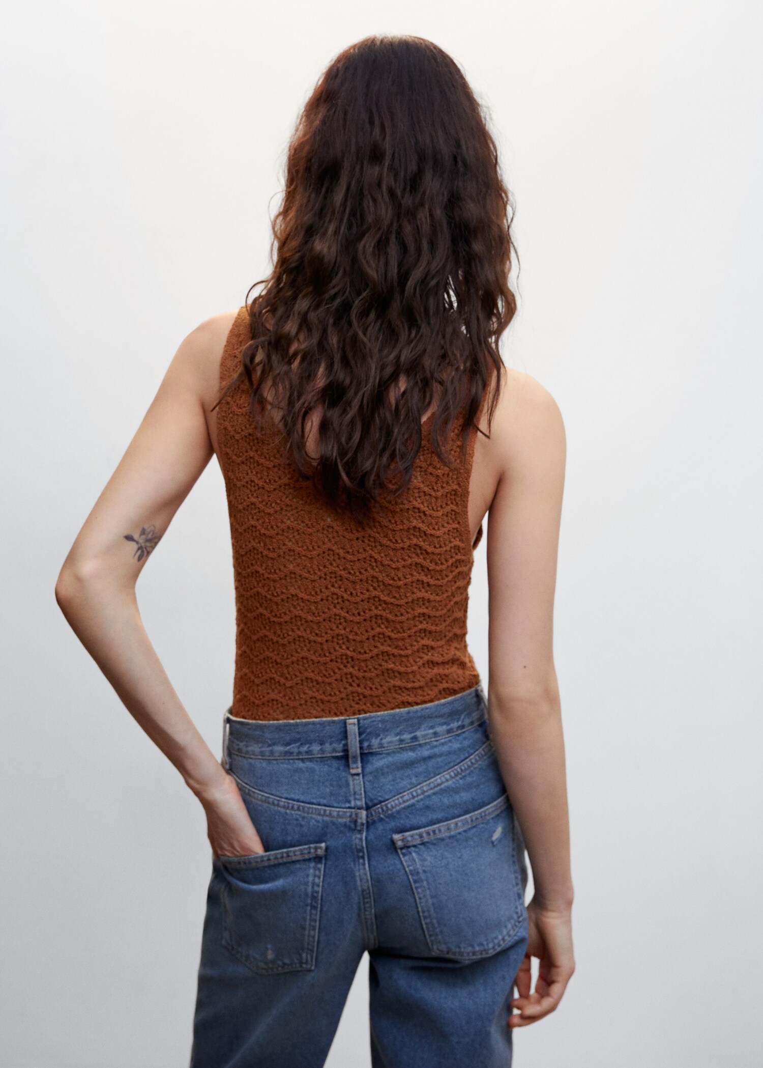 Openwork details knit top - Reverse of the article