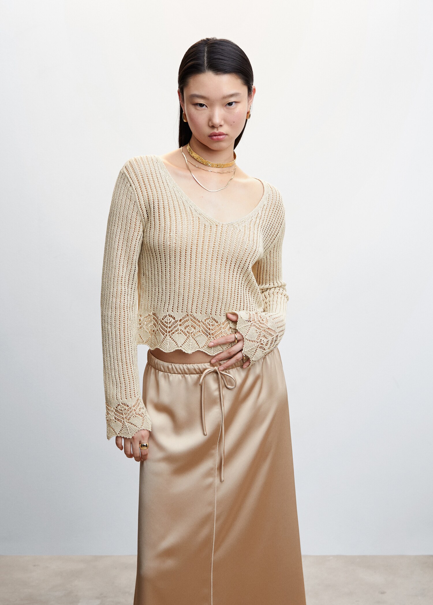 Pull-over détails ajourés - Plan moyen