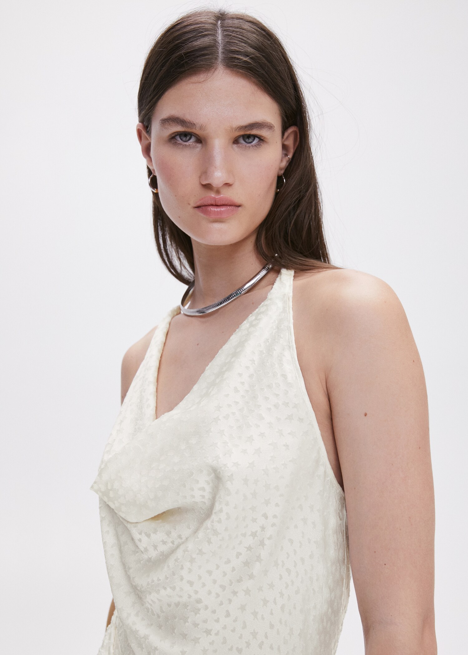 Jacquard top with back slit - Details of the article 1