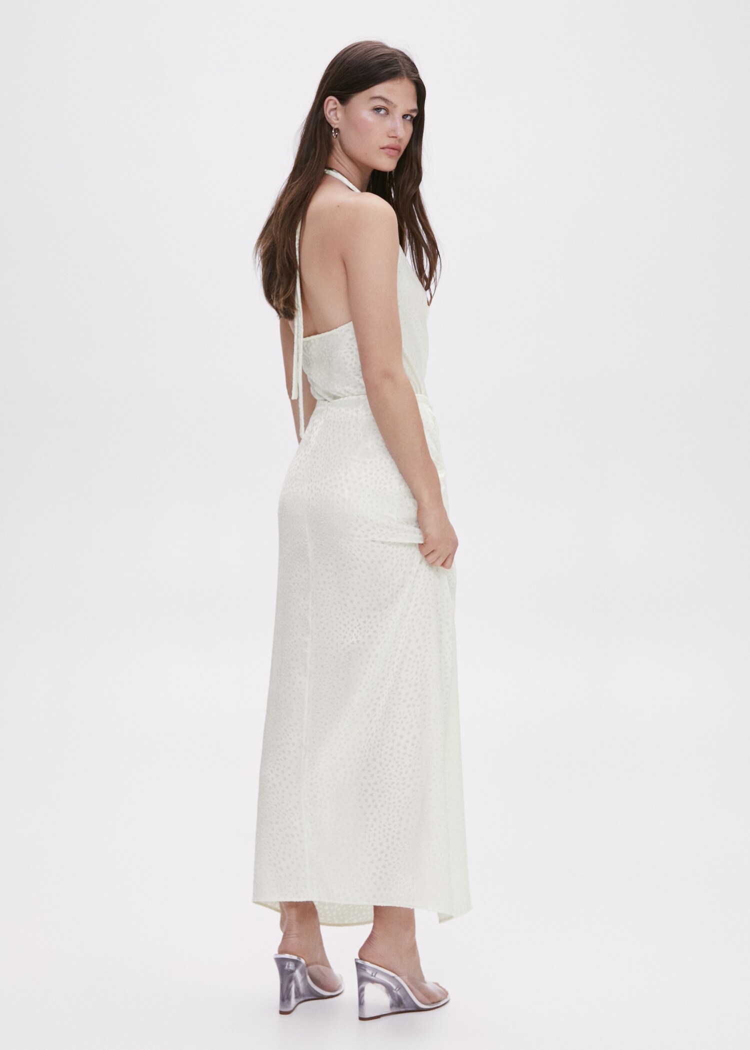 Jacquard top with back slit - Reverse of the article