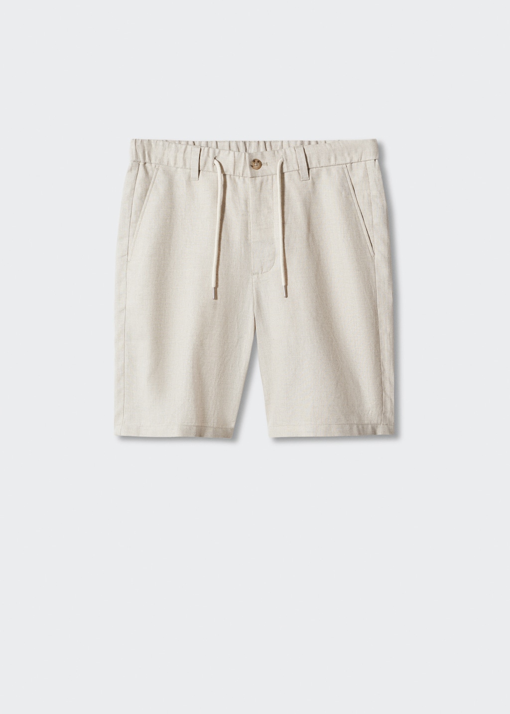 Drawstring cotton linen Bermuda short Men MANGO OUTLET USA