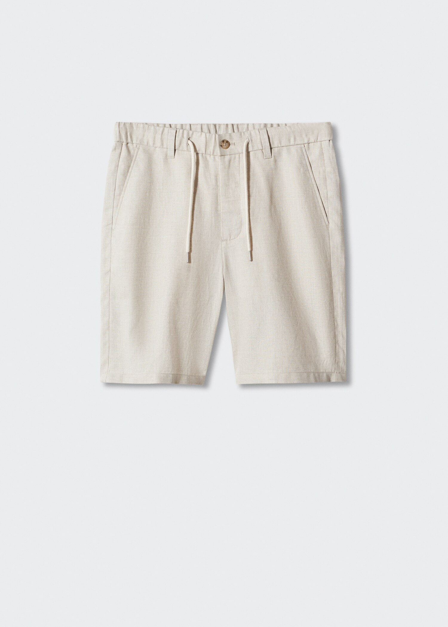 Drawstring cotton linen Bermuda short - Article without model