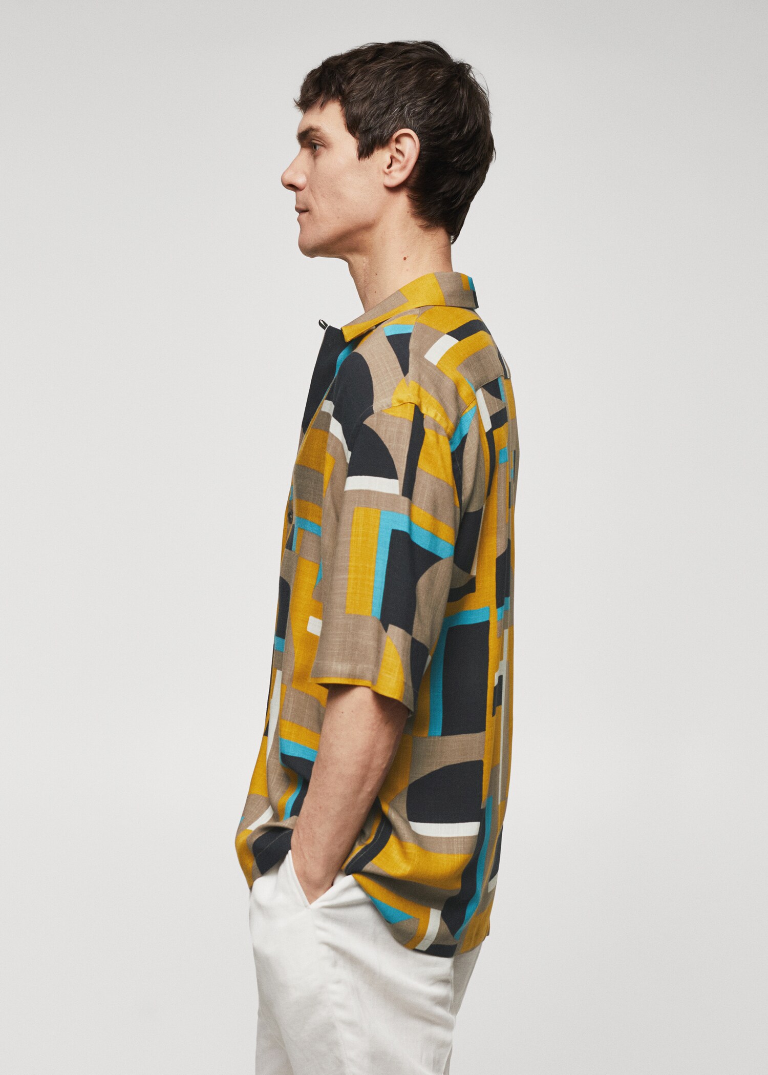 Regular Fit-Hemd mit geometrischem Muster - Detail des Artikels 2