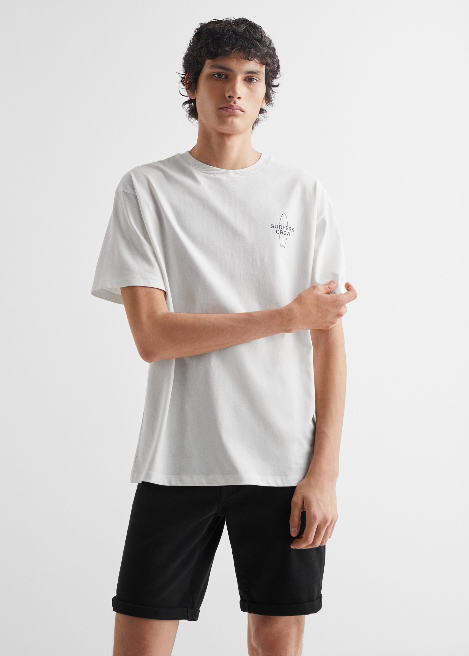 Printed cotton-blend T-shirt - Medium plane