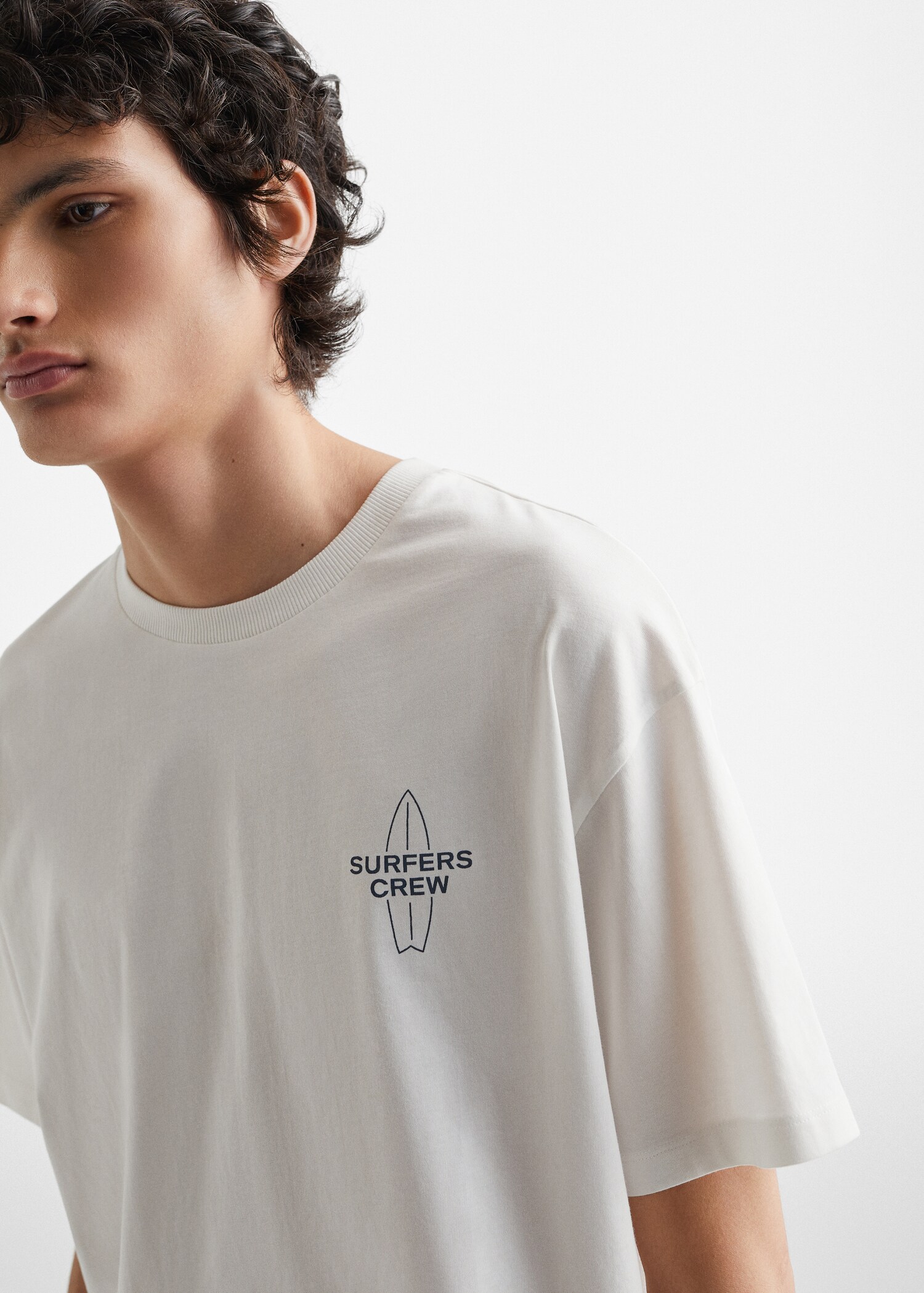 Printed cotton-blend T-shirt - Details of the article 1