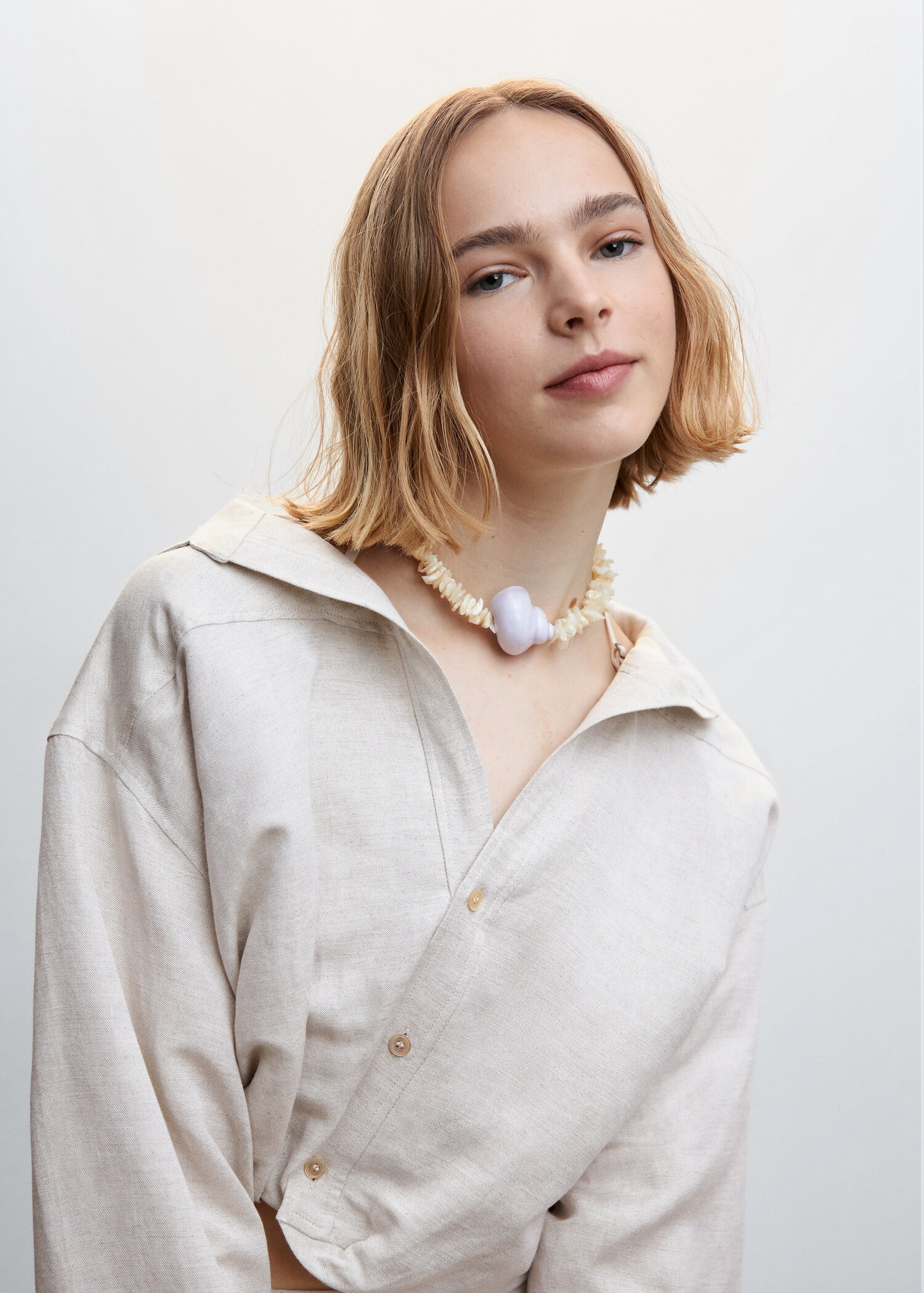 Camisa crop abullonada - Detalle del artículo 1