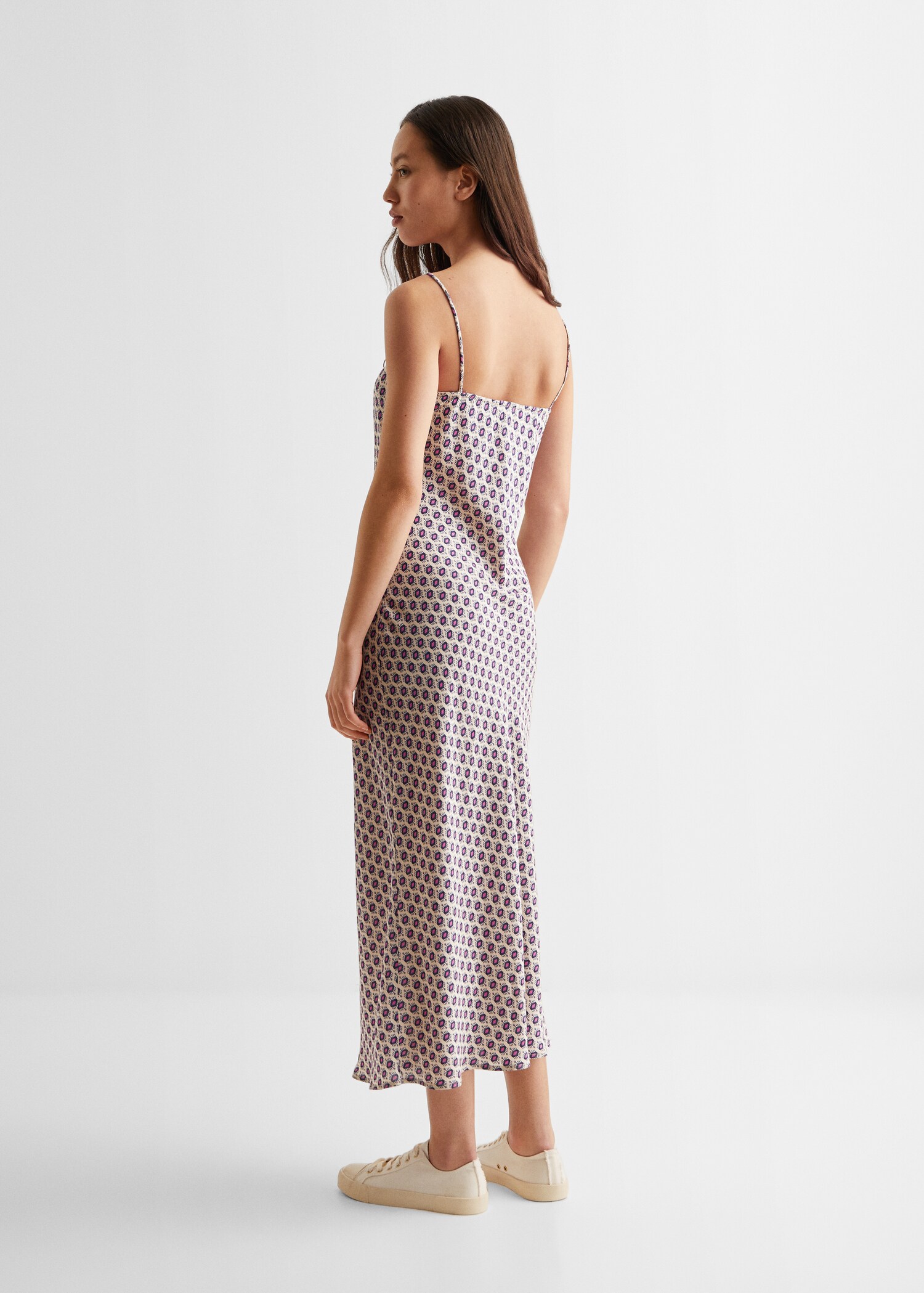 Long printed dress - Reverse of the article