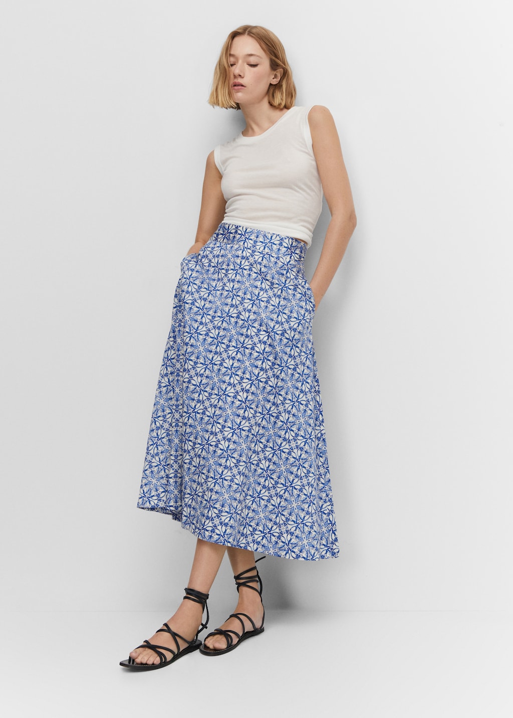 Women's print midi skirts cheap
