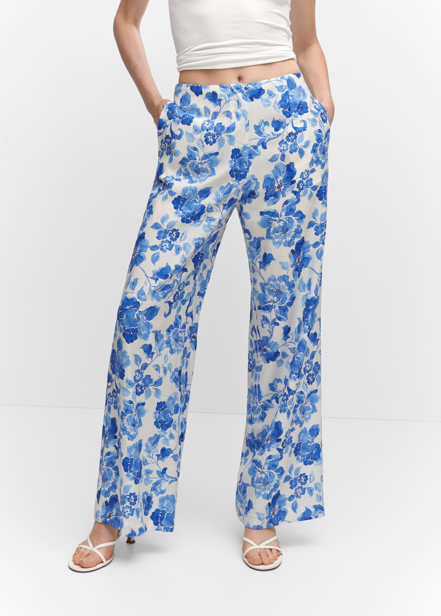 Floral palazzo trousers - Medium plane