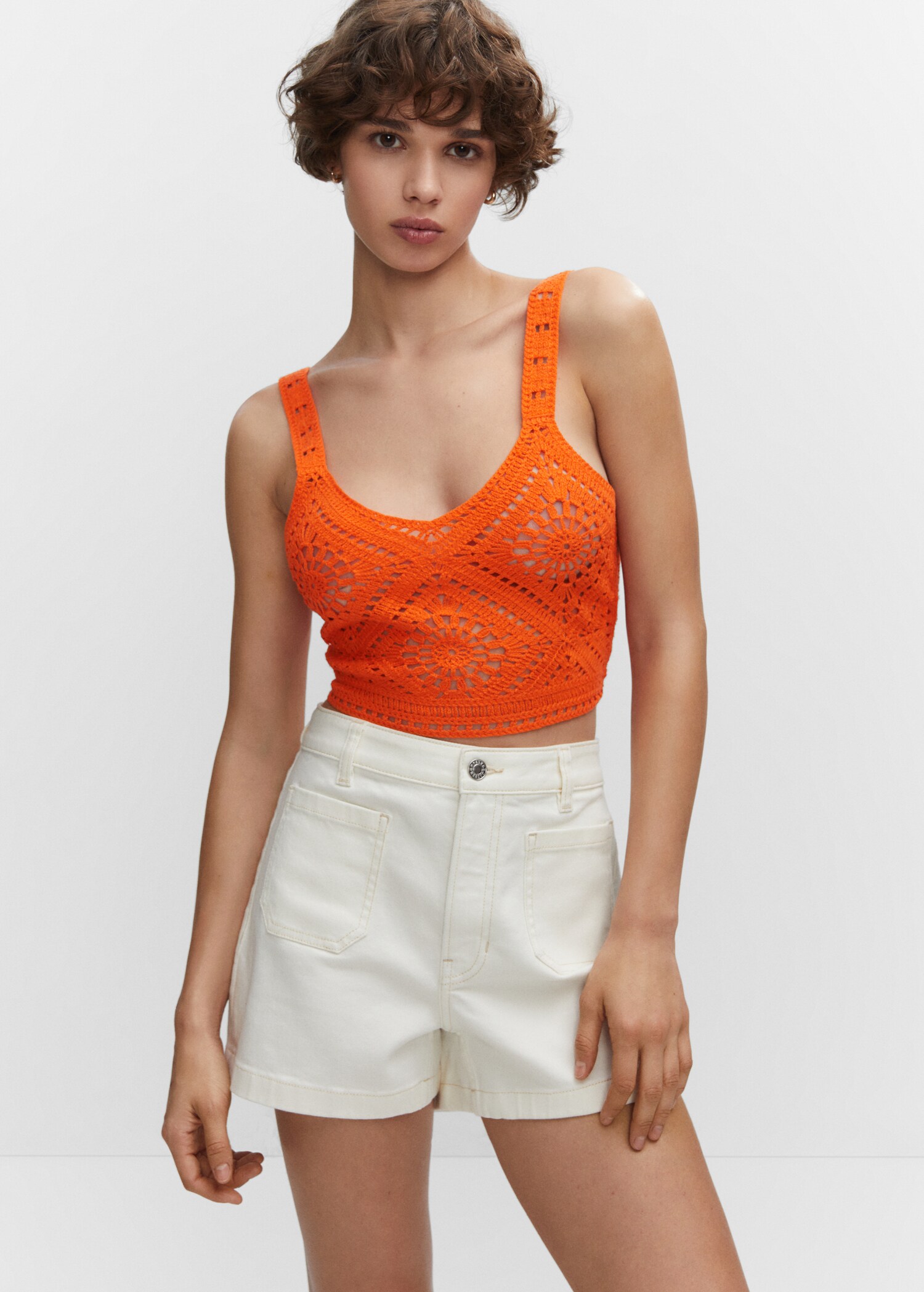 Top crop crochet - Plano medio