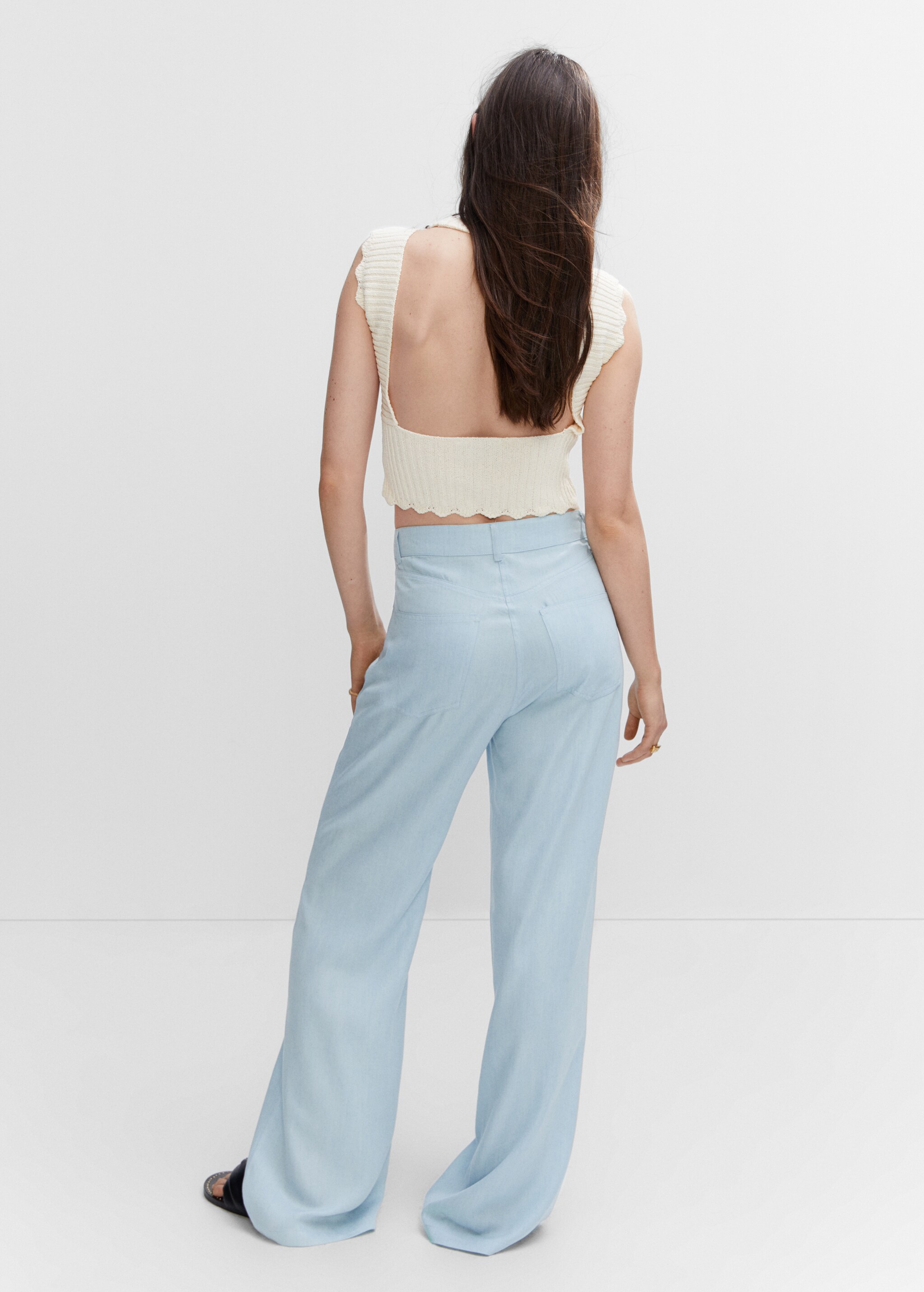 Wideleg lyocell trousers - Reverse of the article