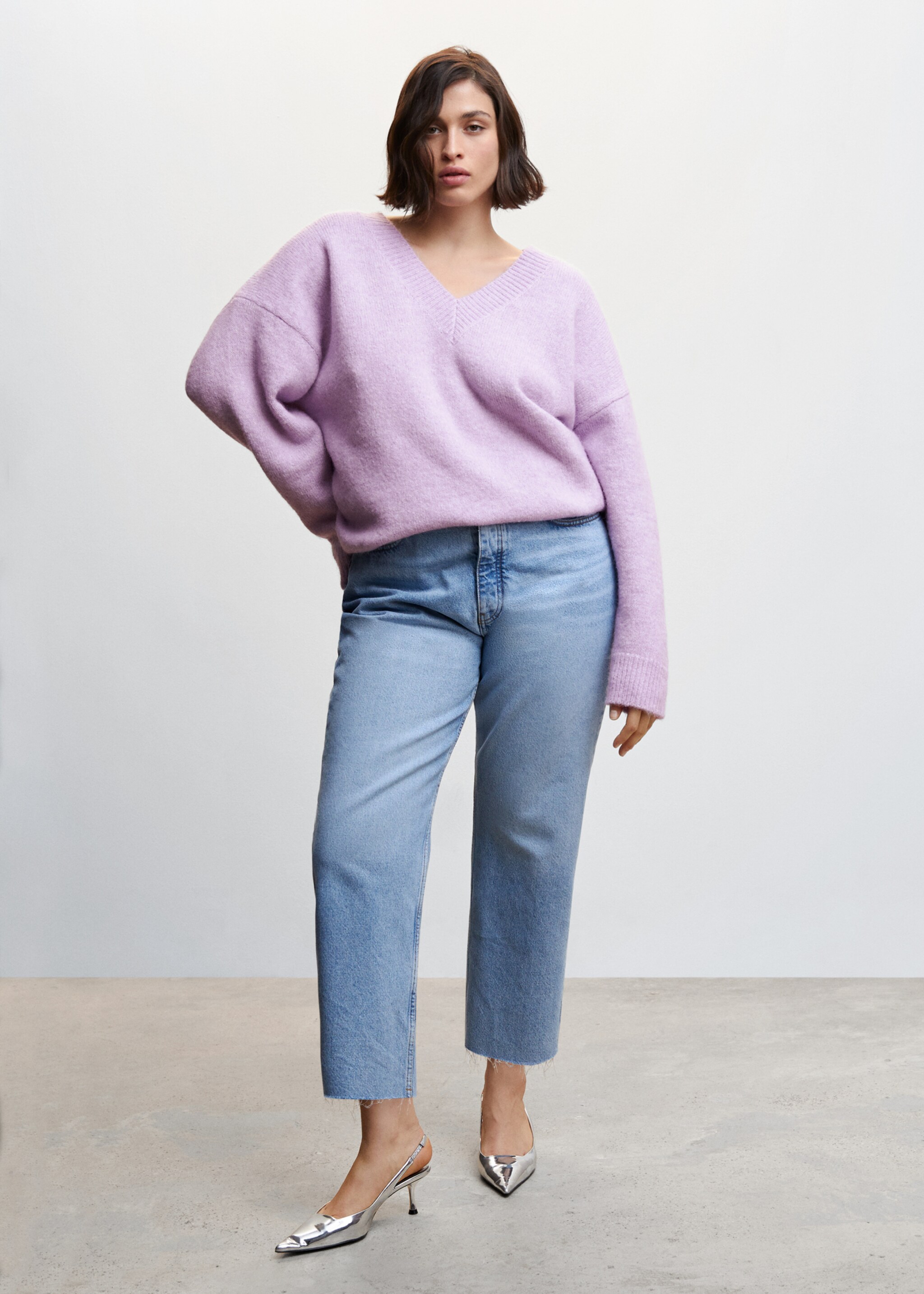 Pull-over grosse maille col V - Détail de l'article 3