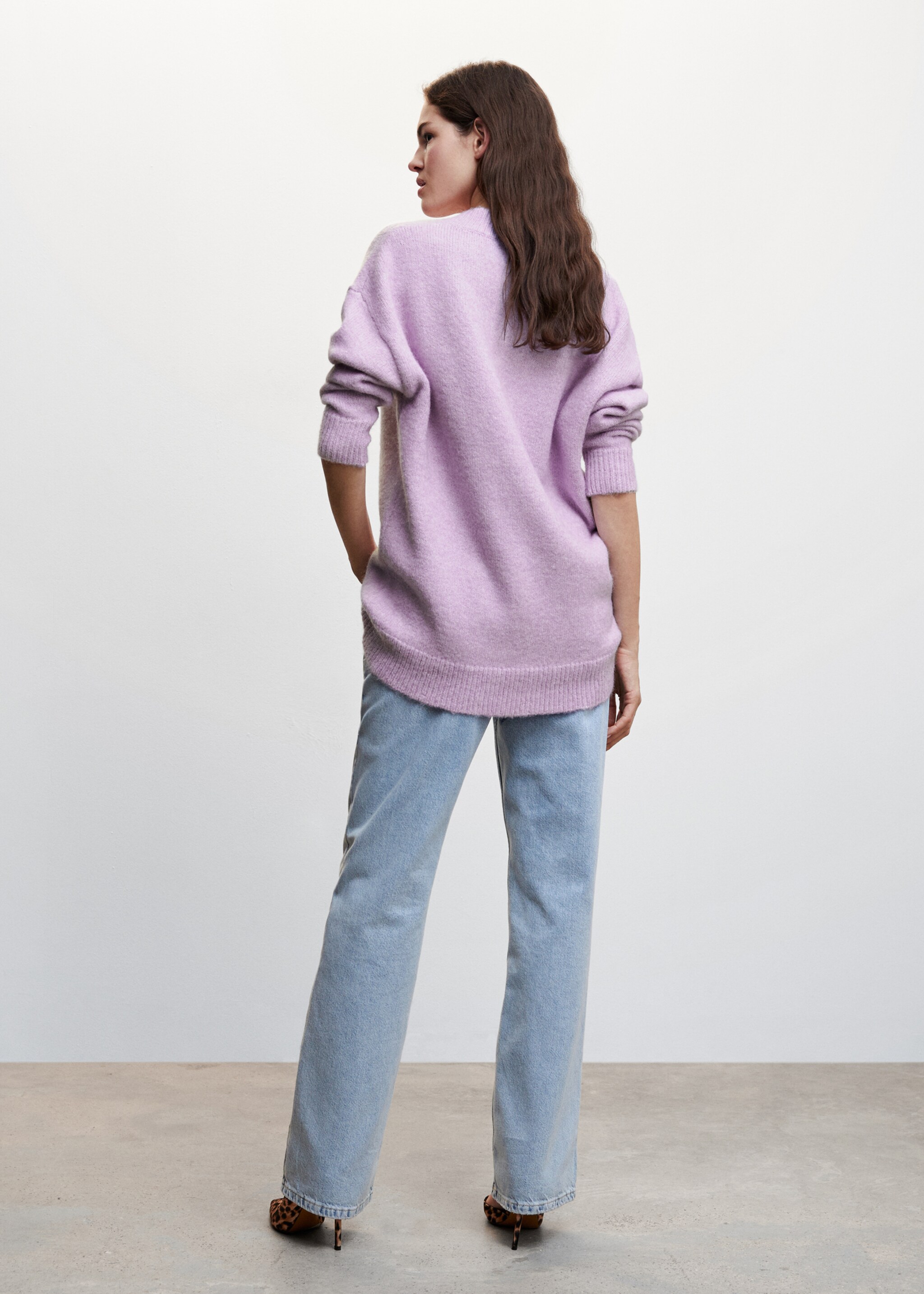 Pull-over grosse maille col V - Verso de l’article