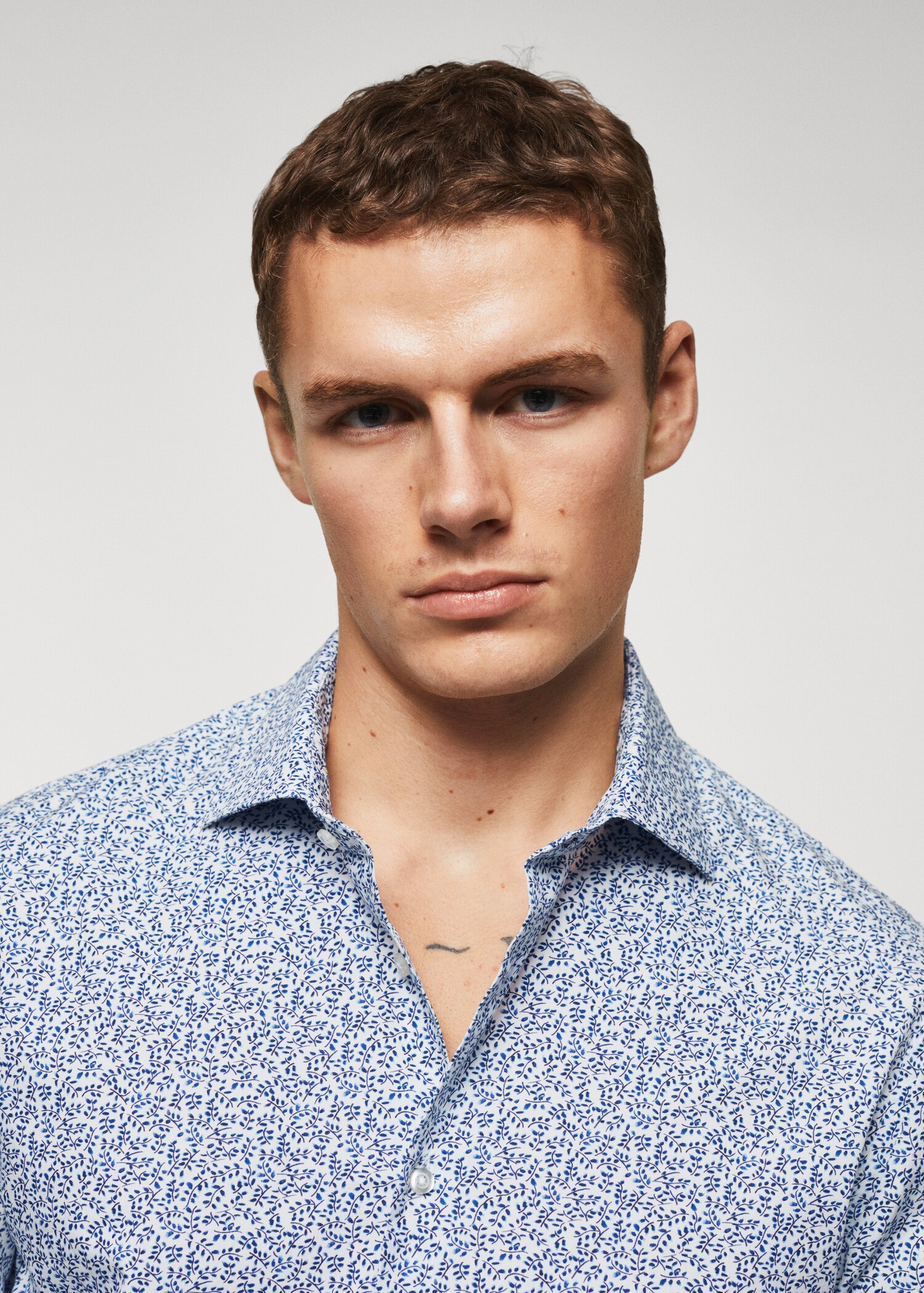 Chemise slim-fit imprimée coton - Détail de l'article 1