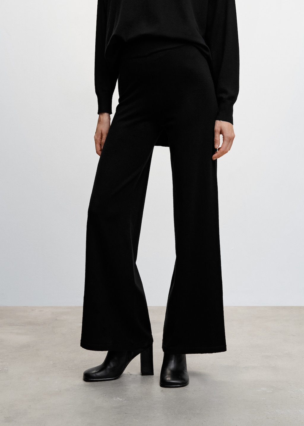 Wide leg knit pants plus size clearance