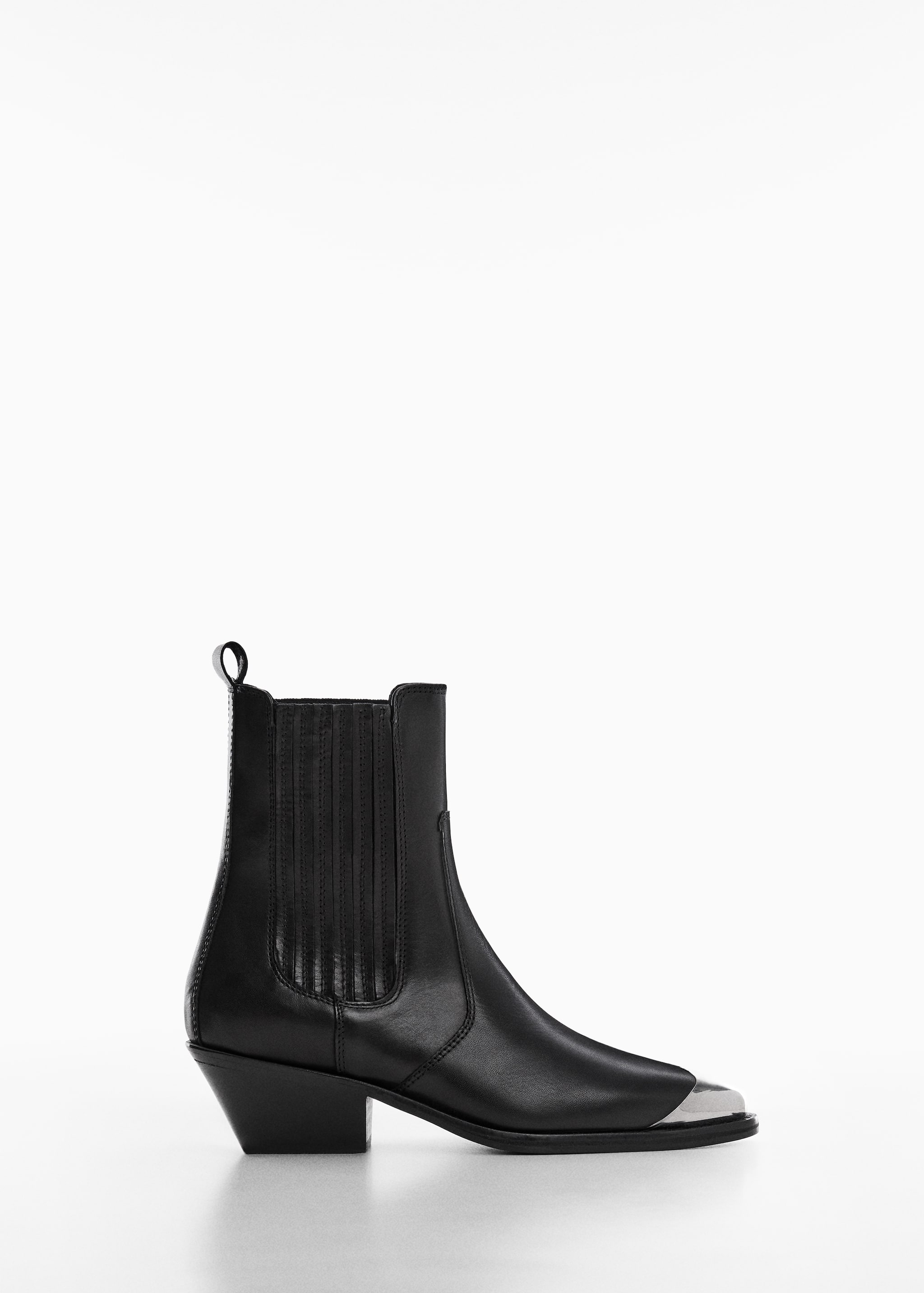 Metallic pointed toe leather ankle boots - Article without model