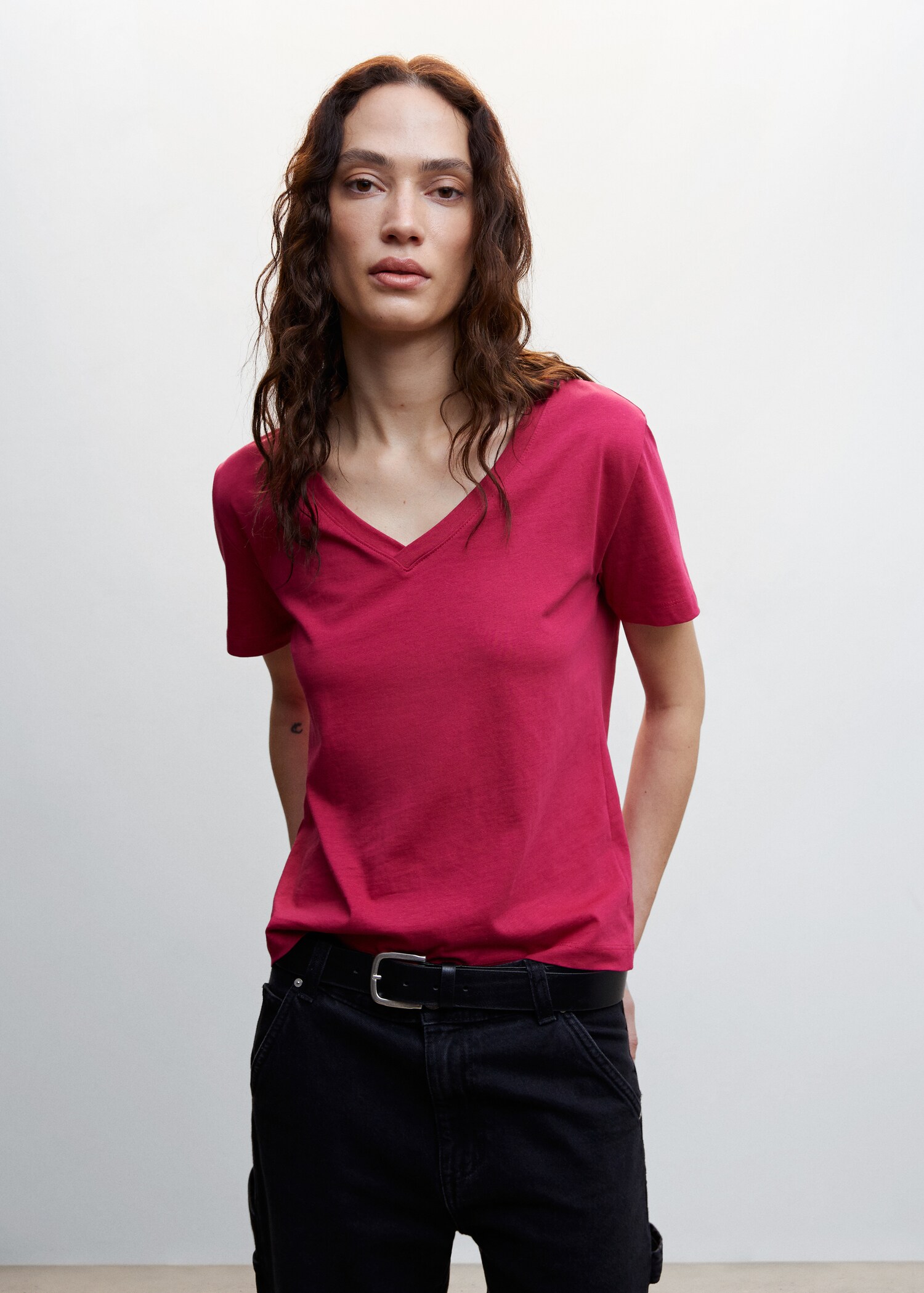 Essential cotton-blend T-shirt - Medium plane