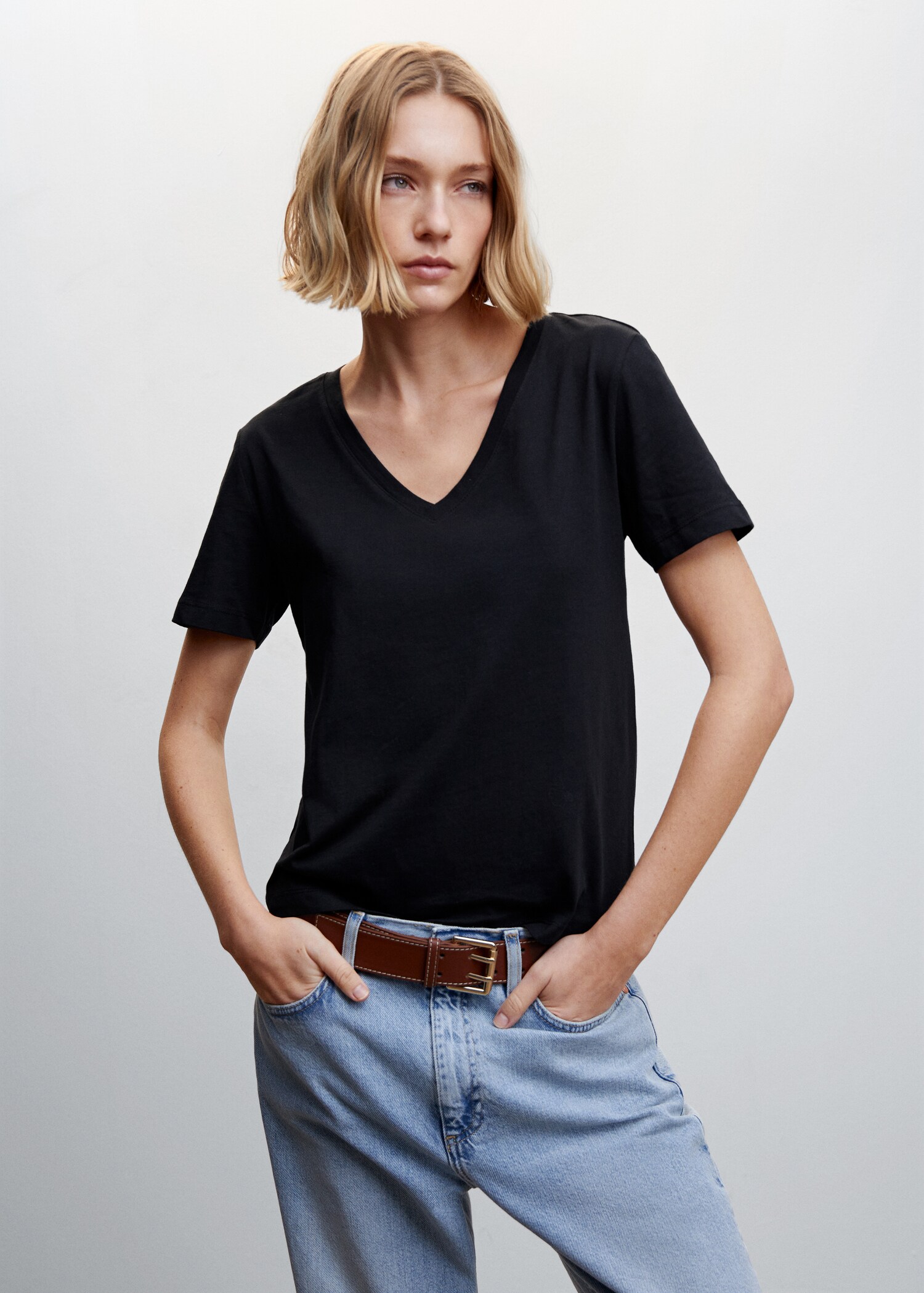 Essential cotton-blend T-shirt - Medium plane