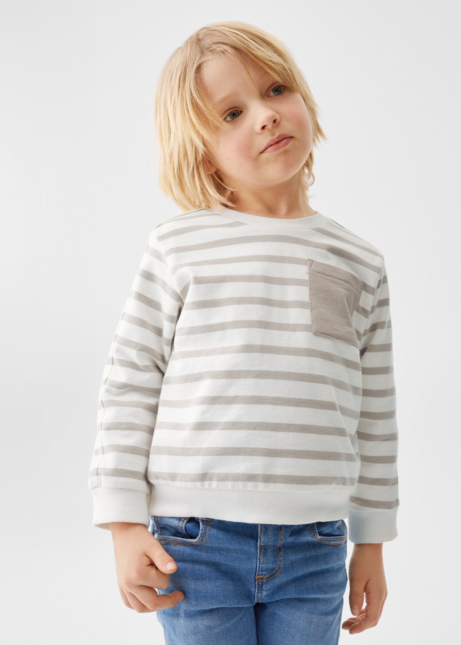 Striped cotton-blend sweatshirt - Medium plane