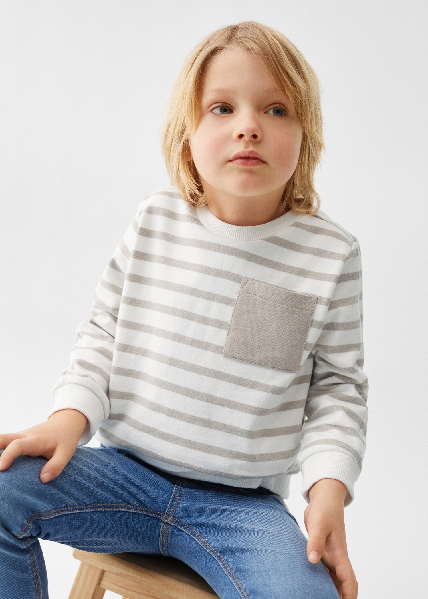 Striped cotton-blend sweatshirt - Details of the article 2
