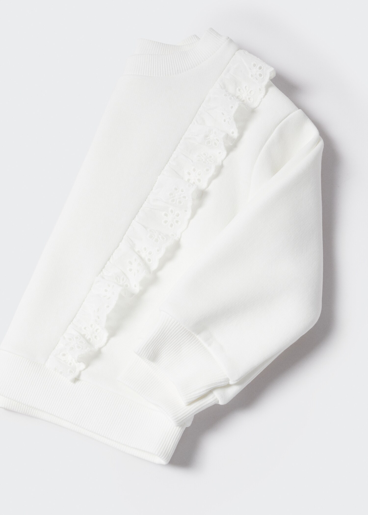 Ruffle sweatshirt with openwork details - Details of the article 0