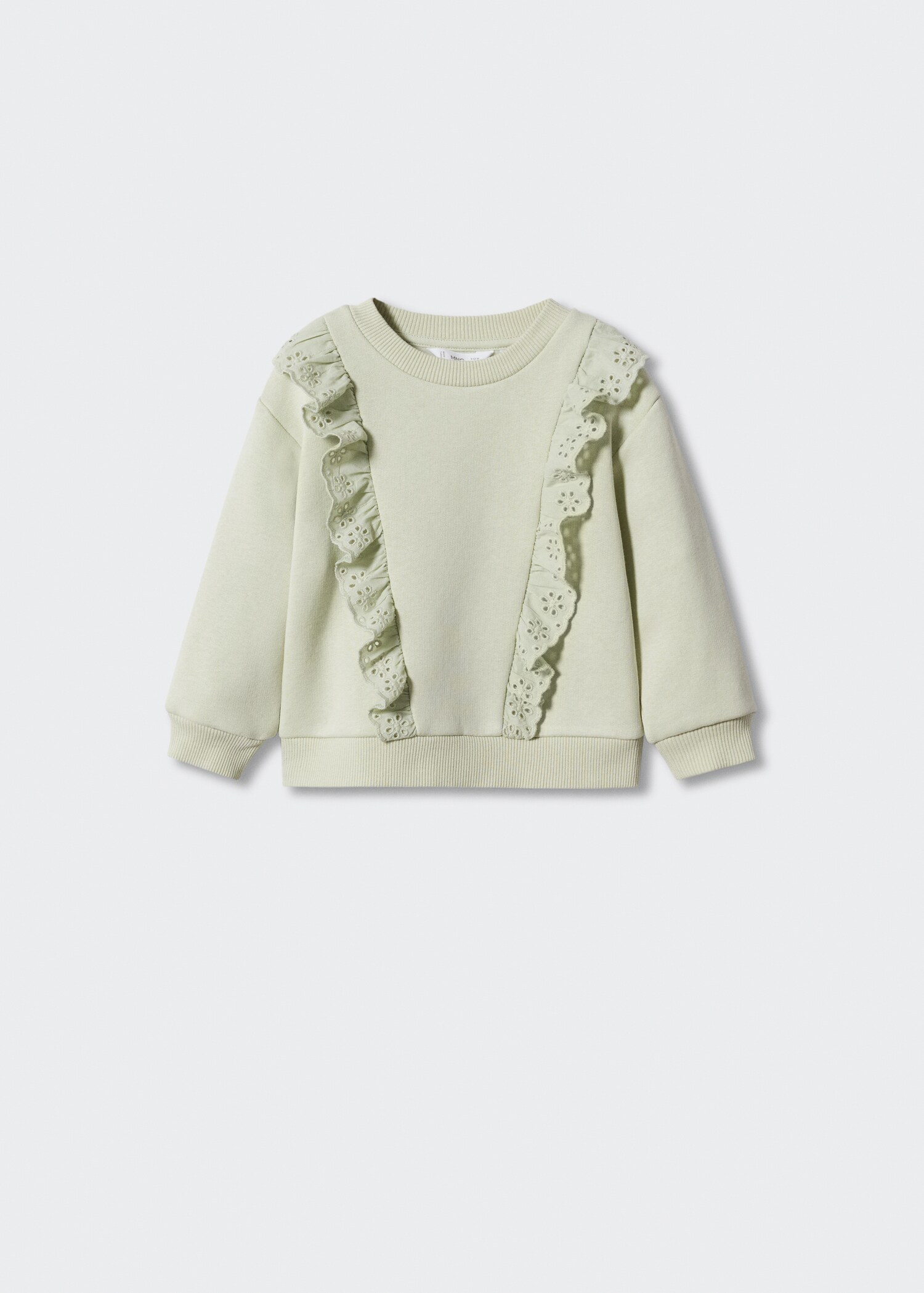 Ruffle sweatshirt with openwork details - Article without model