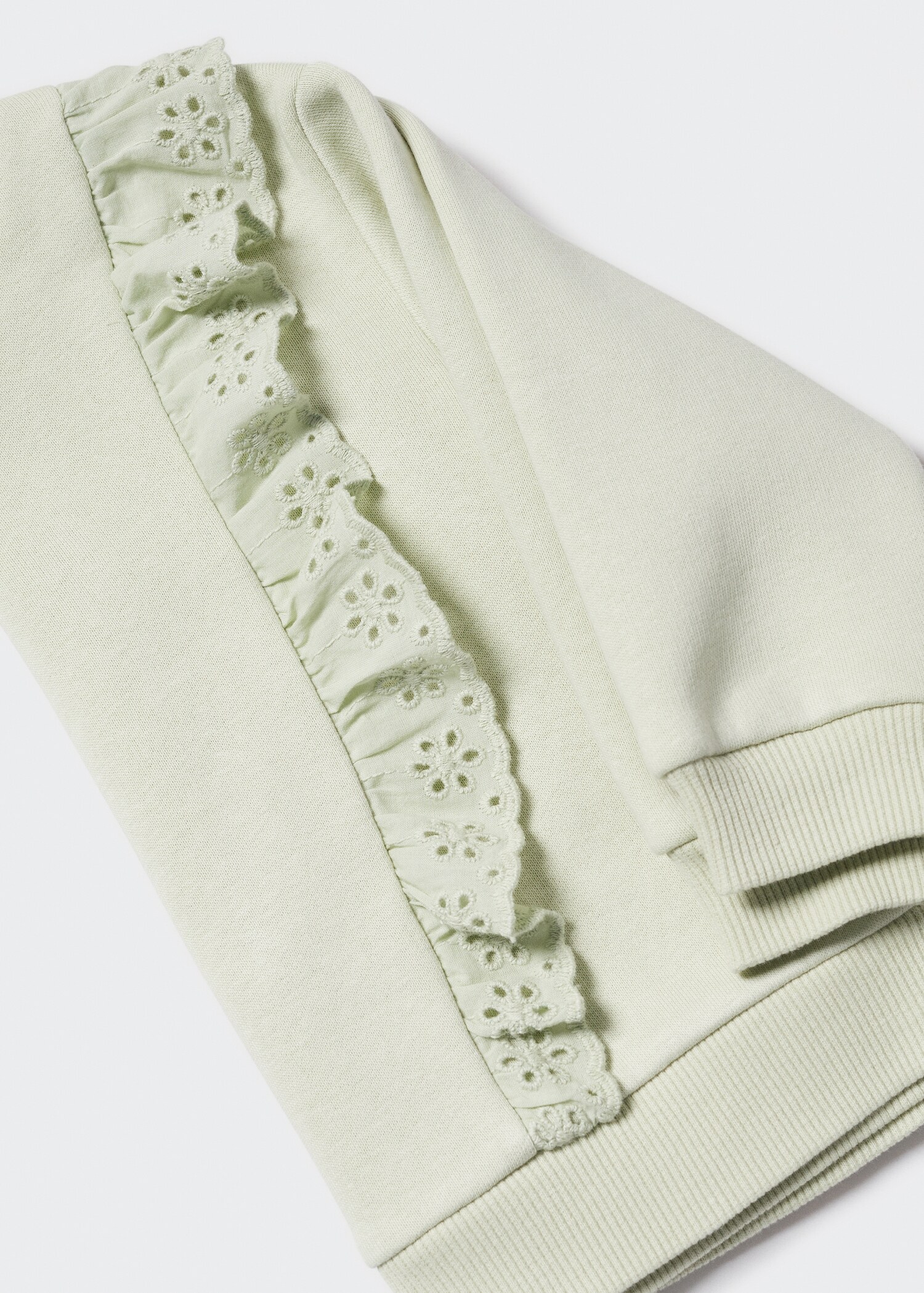 Ruffle sweatshirt with openwork details - Details of the article 0