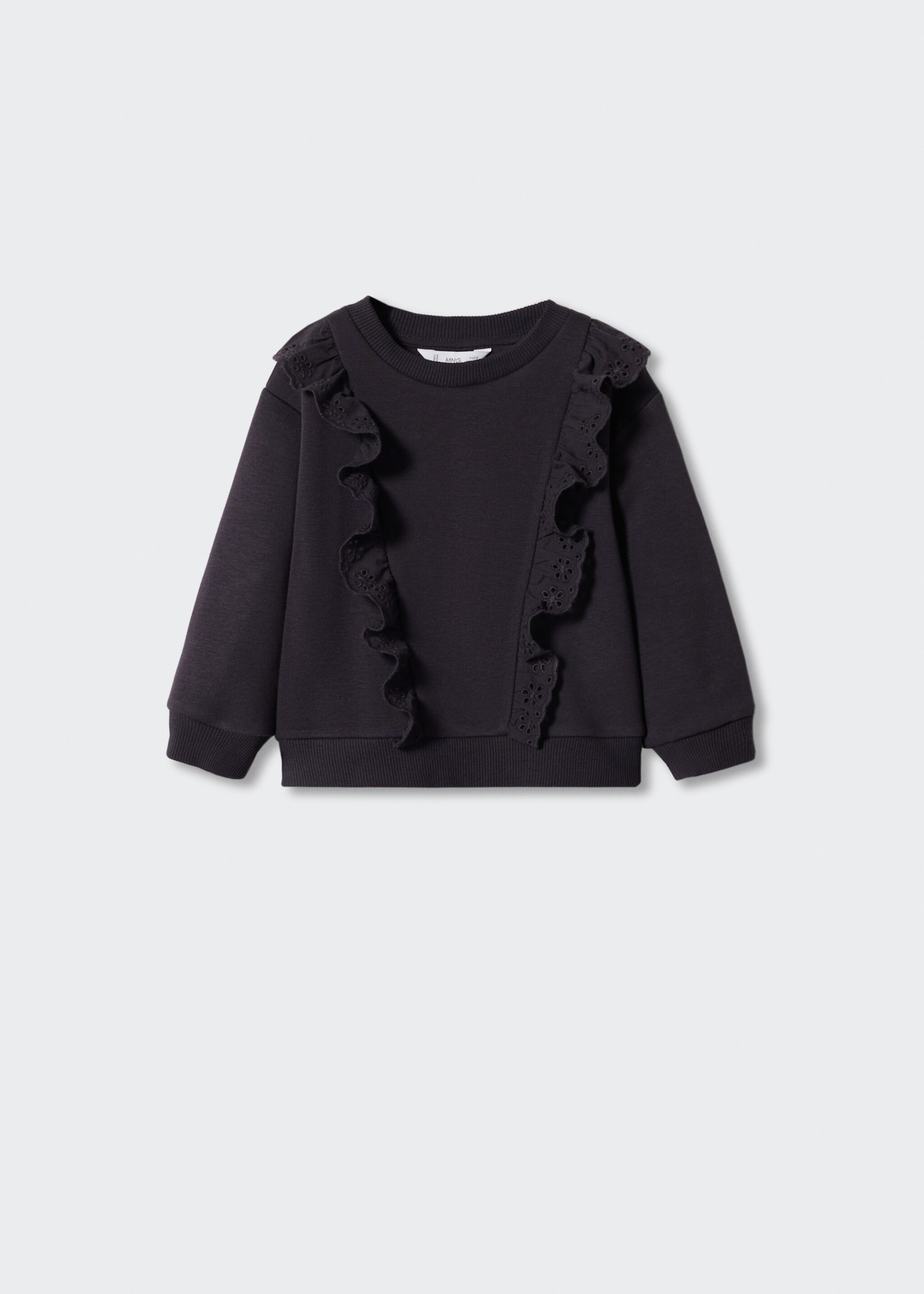 Sweatshirt met ruches en opengewerkte details - Artikel zonder model, Antraciet. Ref: 47072538-00.
