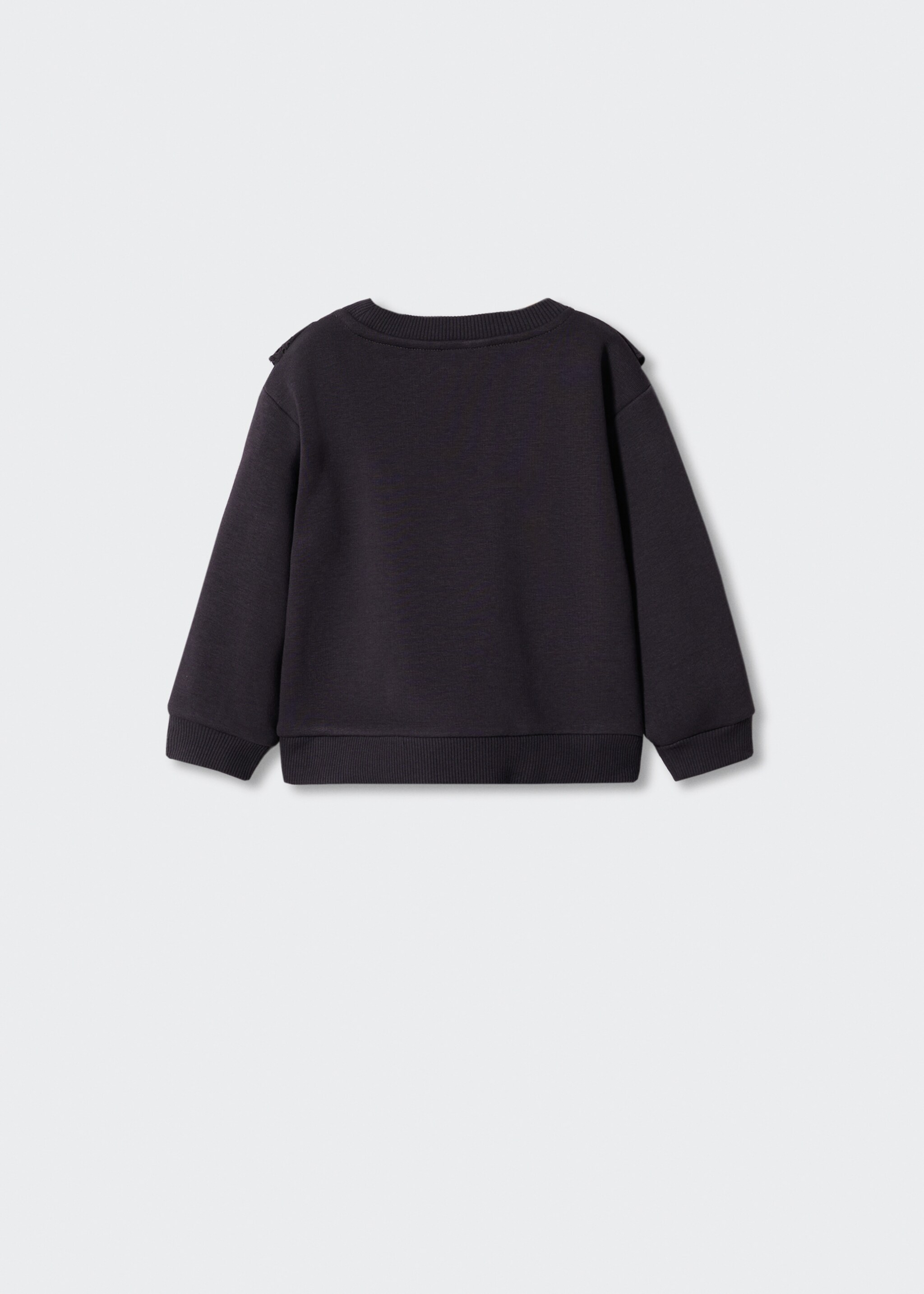 Sweatshirt met ruches en opengewerkte details - Achterkant van het artikel, Antraciet. Ref: 47072538-00.