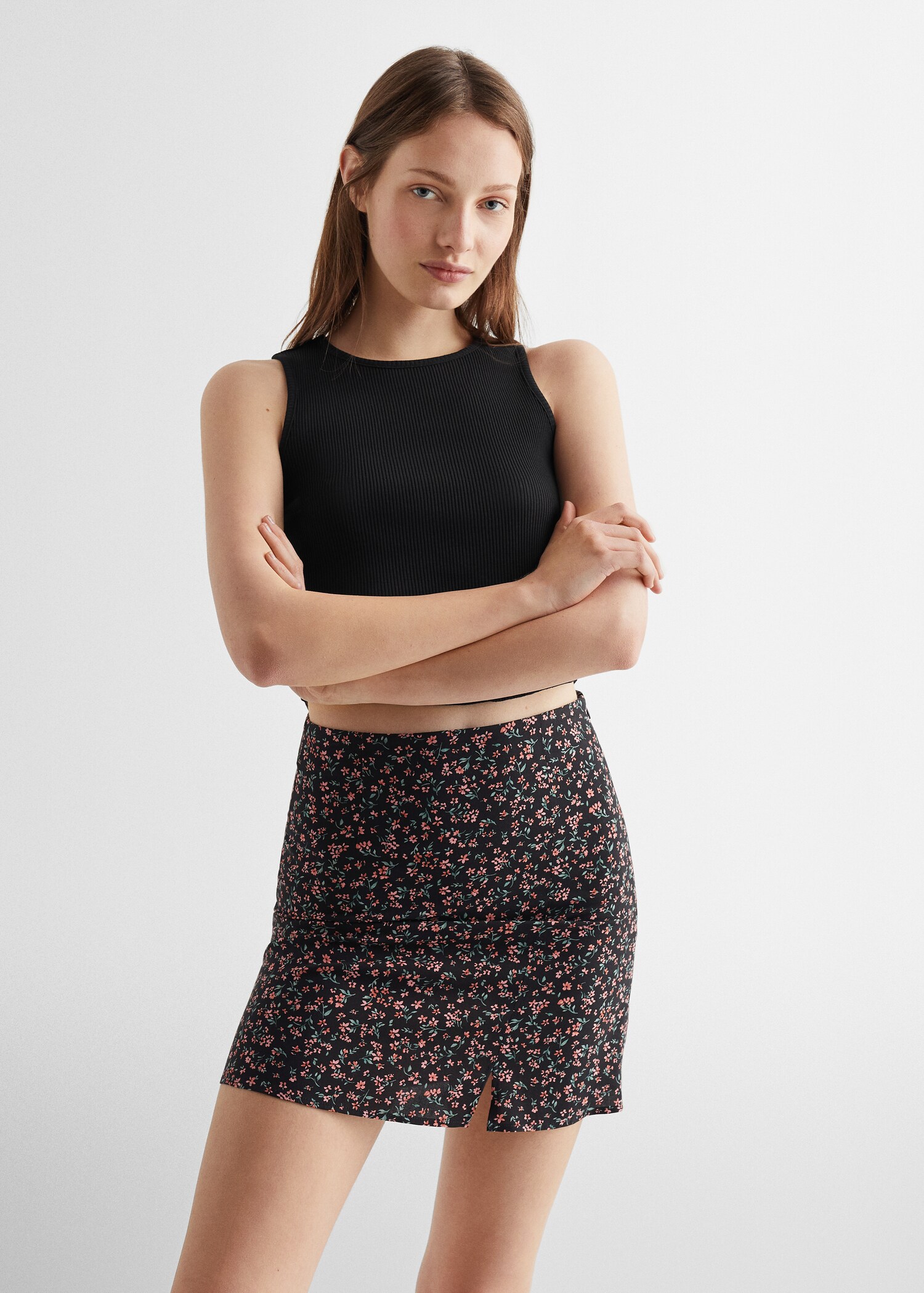 Minifalda estampada - Plano medio