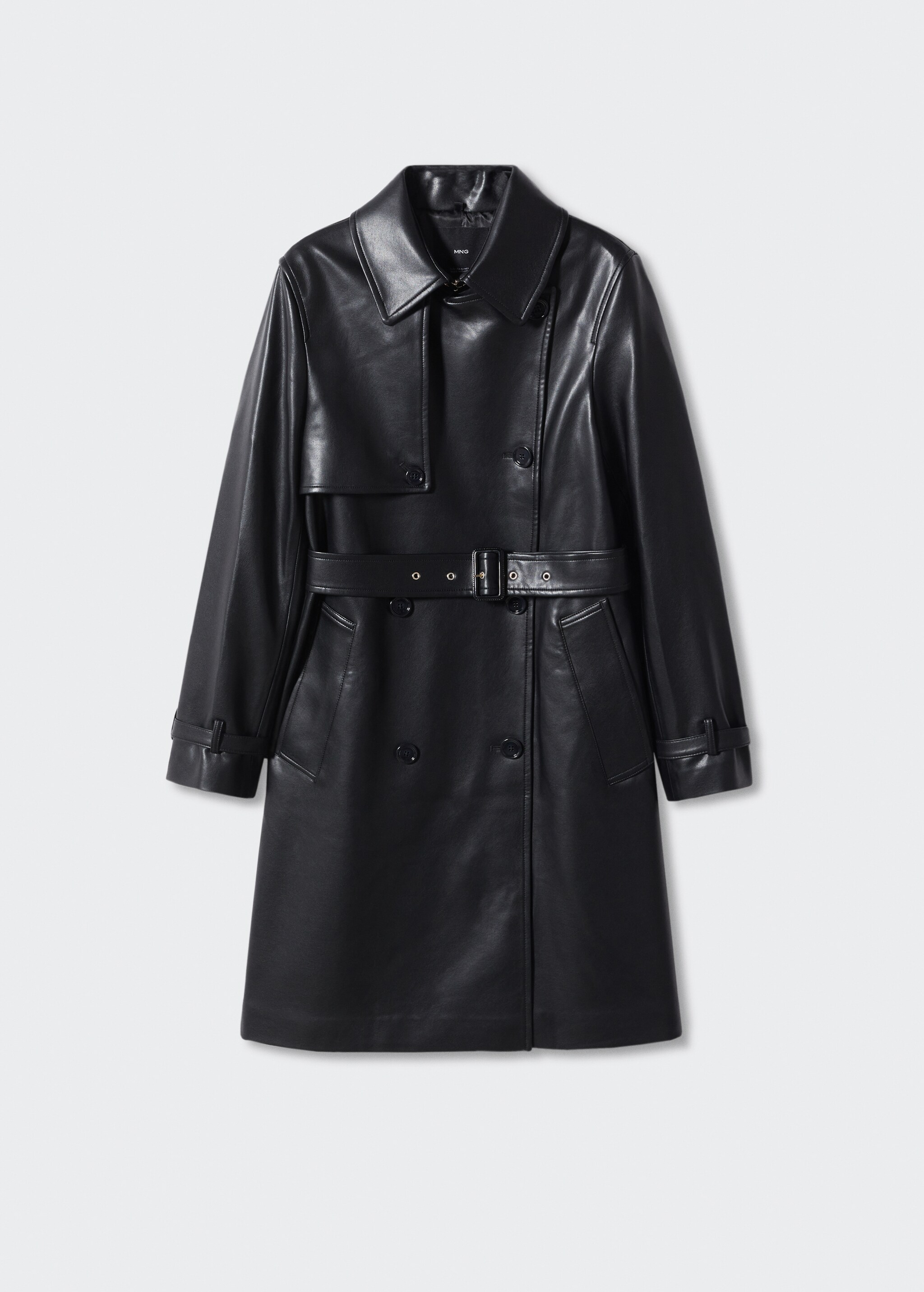 Leather-effect trench coat - Article without model