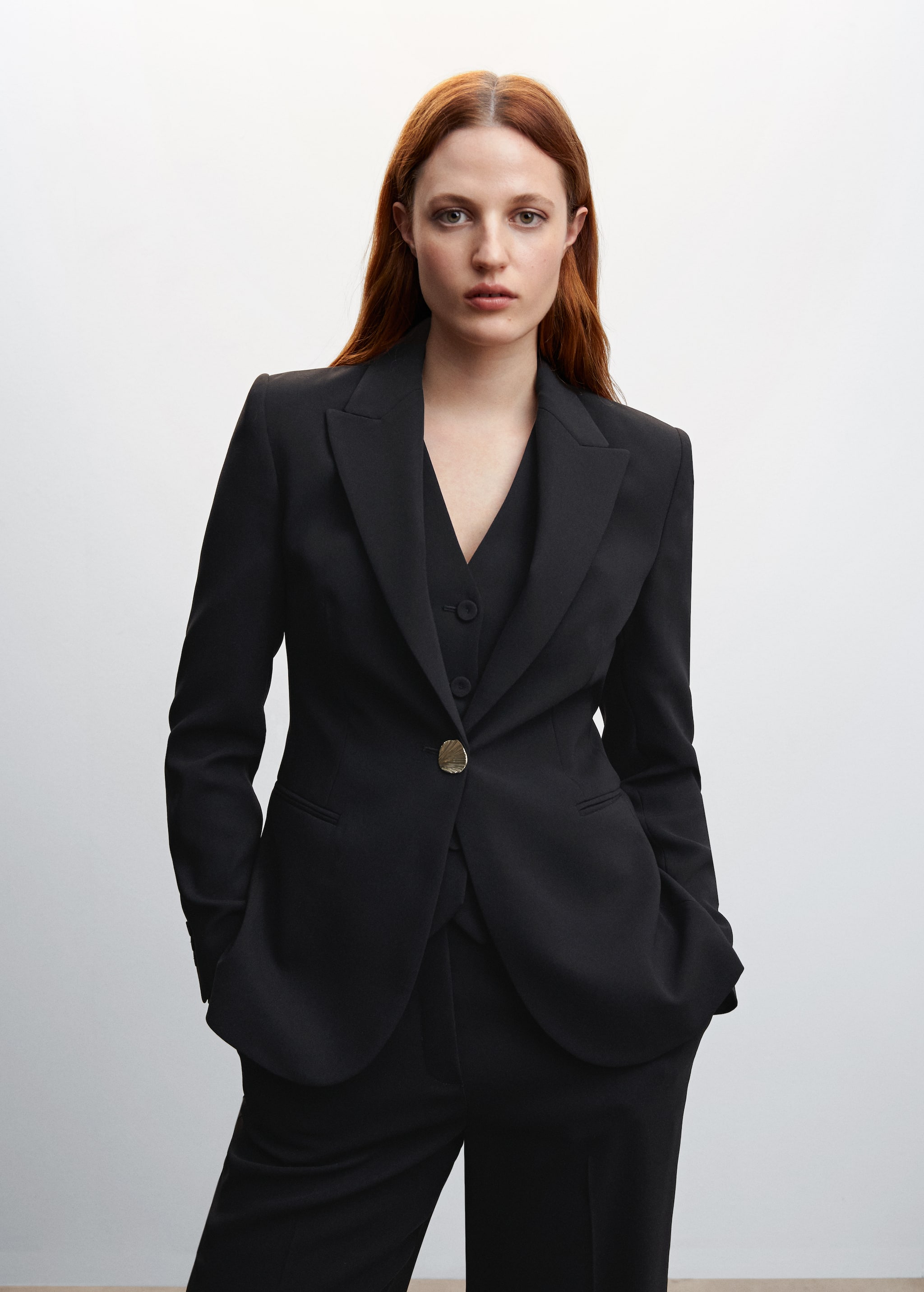 Suit jacket with buttons  - Medium plane