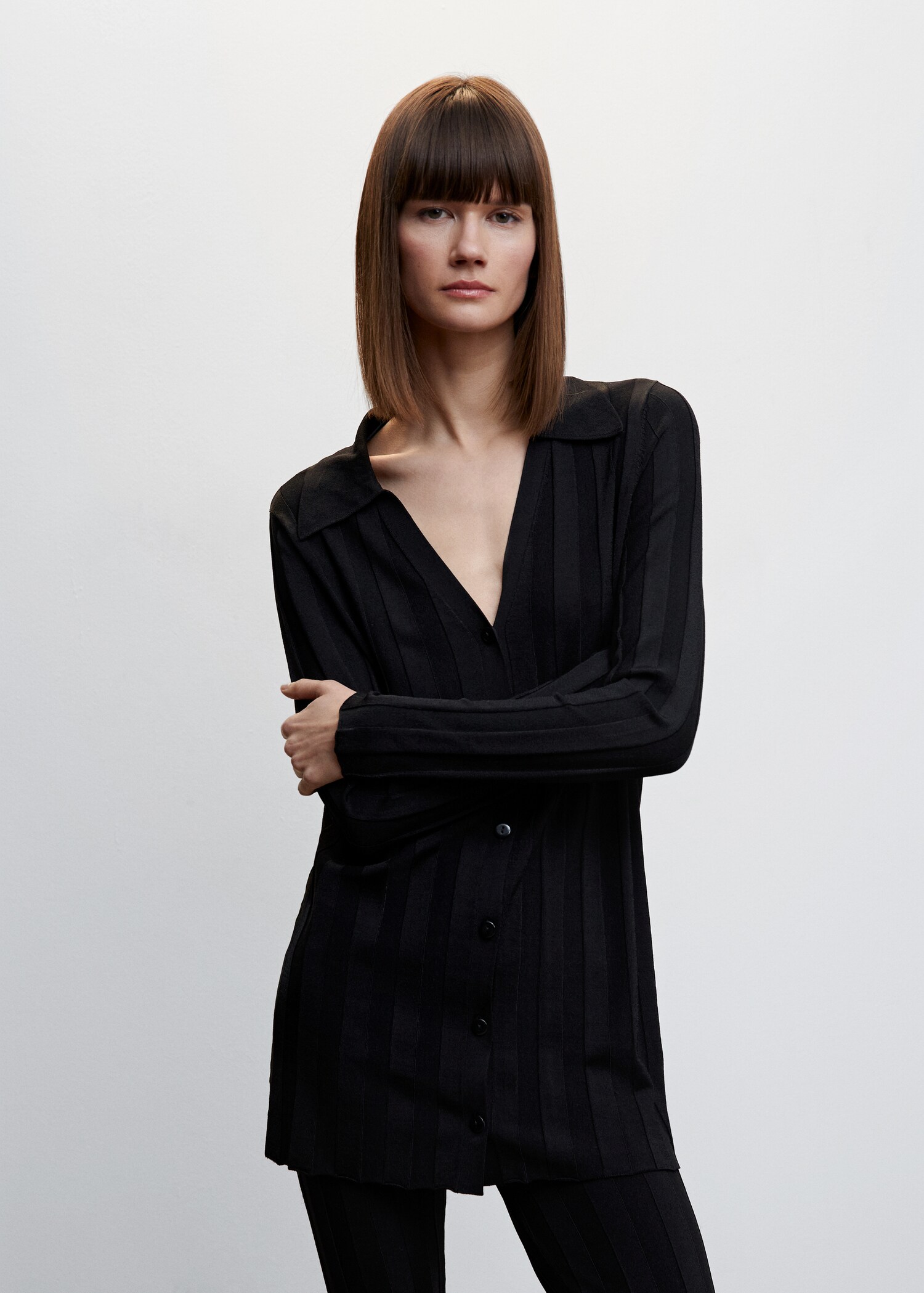 Long knit cardigan - Medium plane