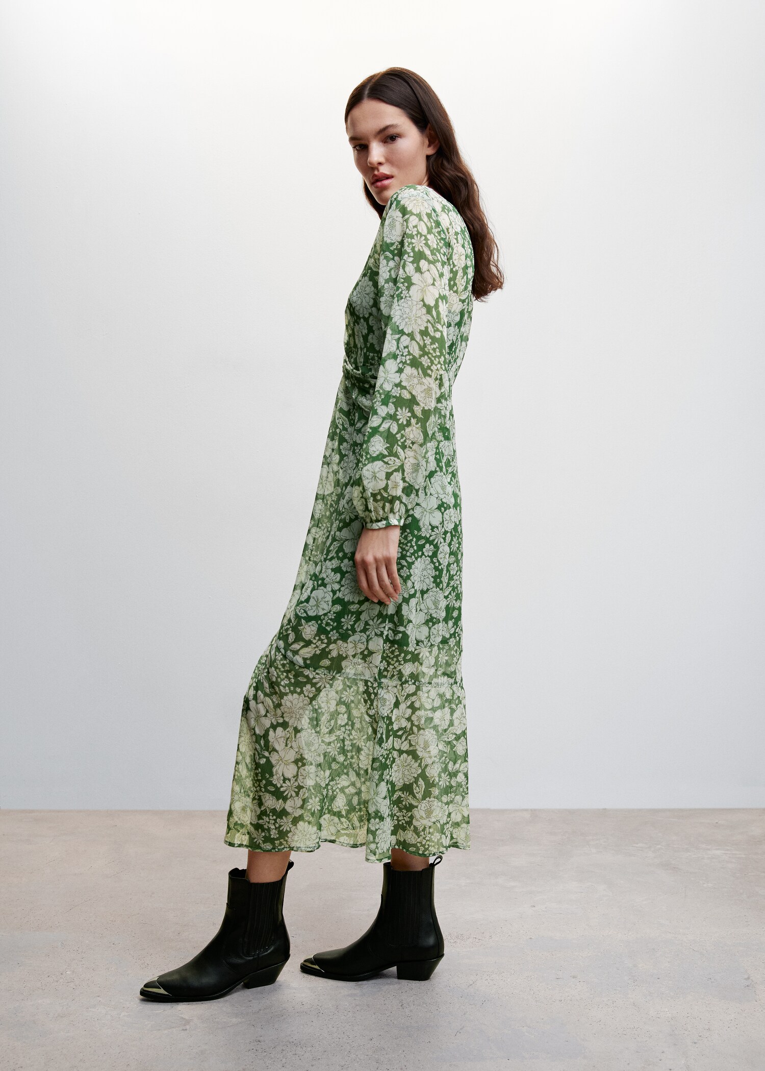 Midi printed dress - Details of the article 1