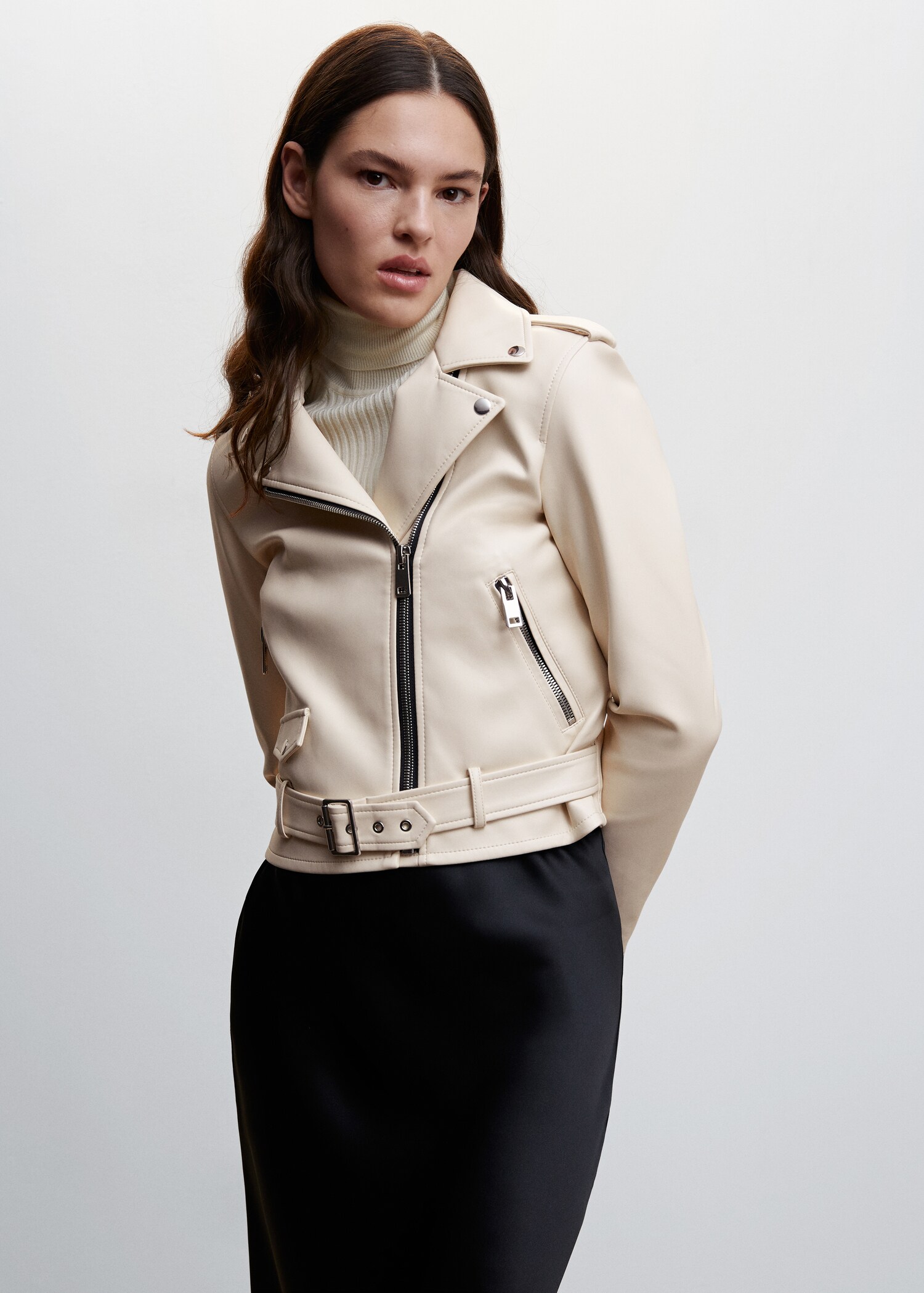 Leather-effect biker jacket - Medium plane