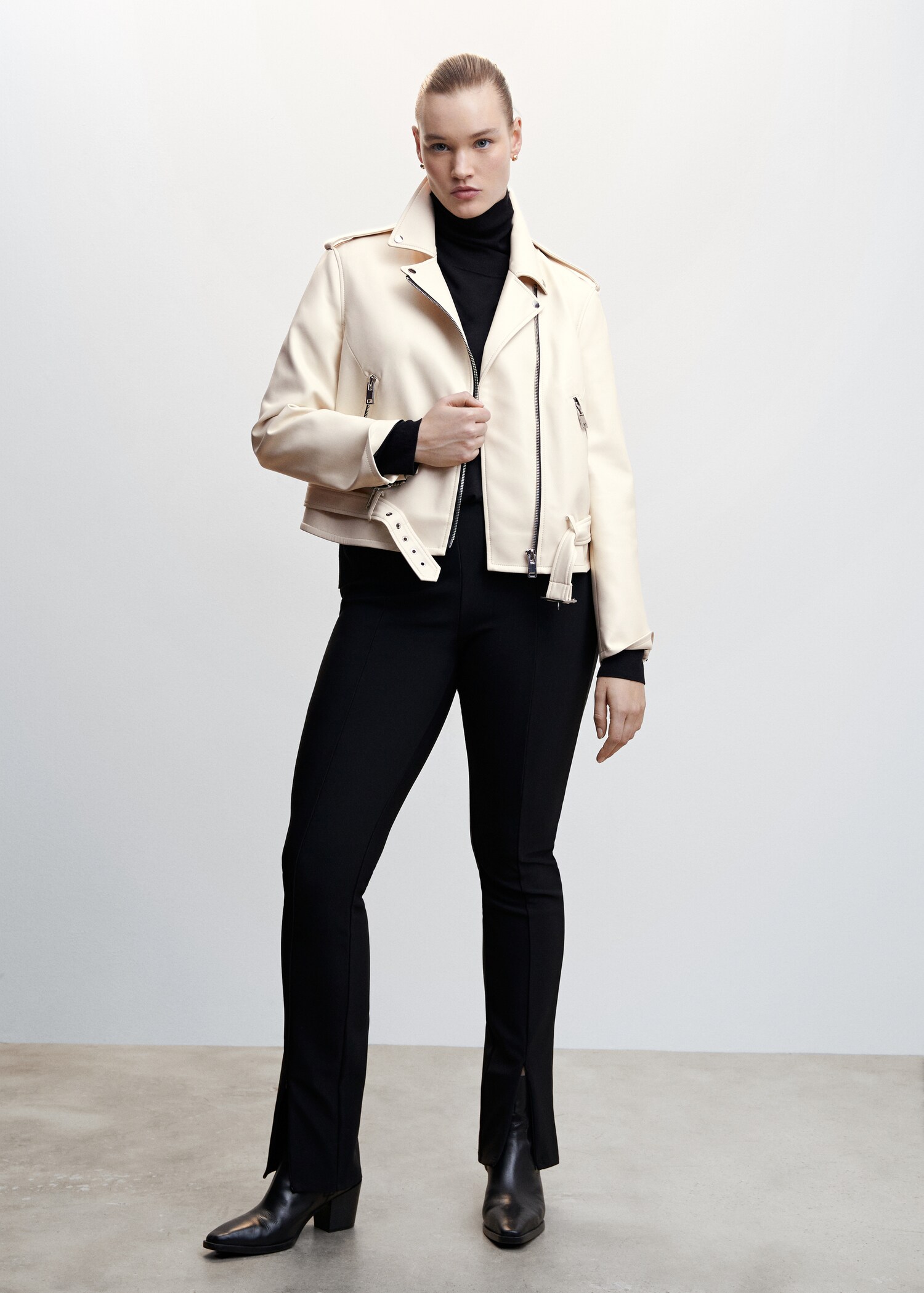 Leather-effect biker jacket - Details of the article 3
