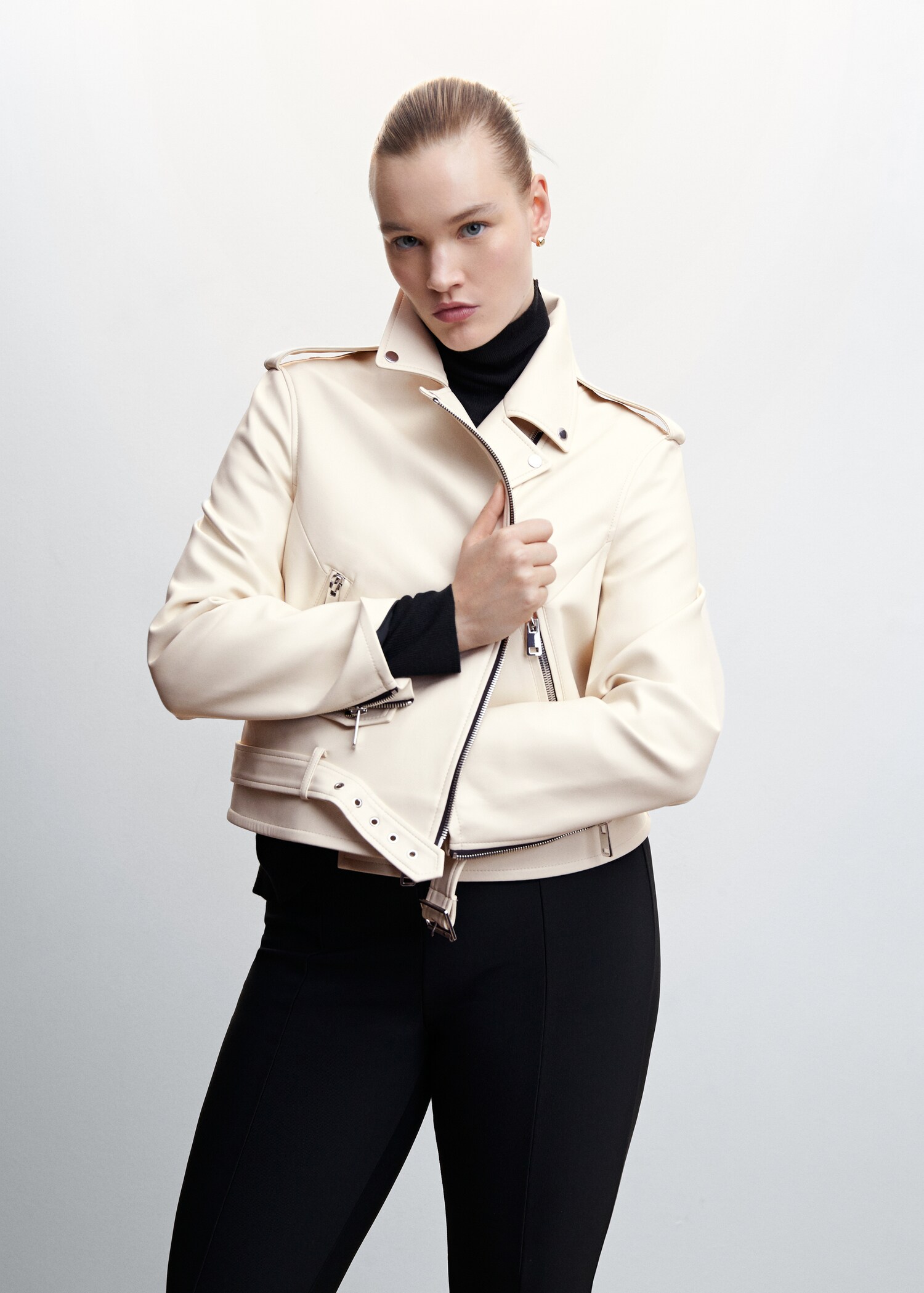 Leather-effect biker jacket - Details of the article 5