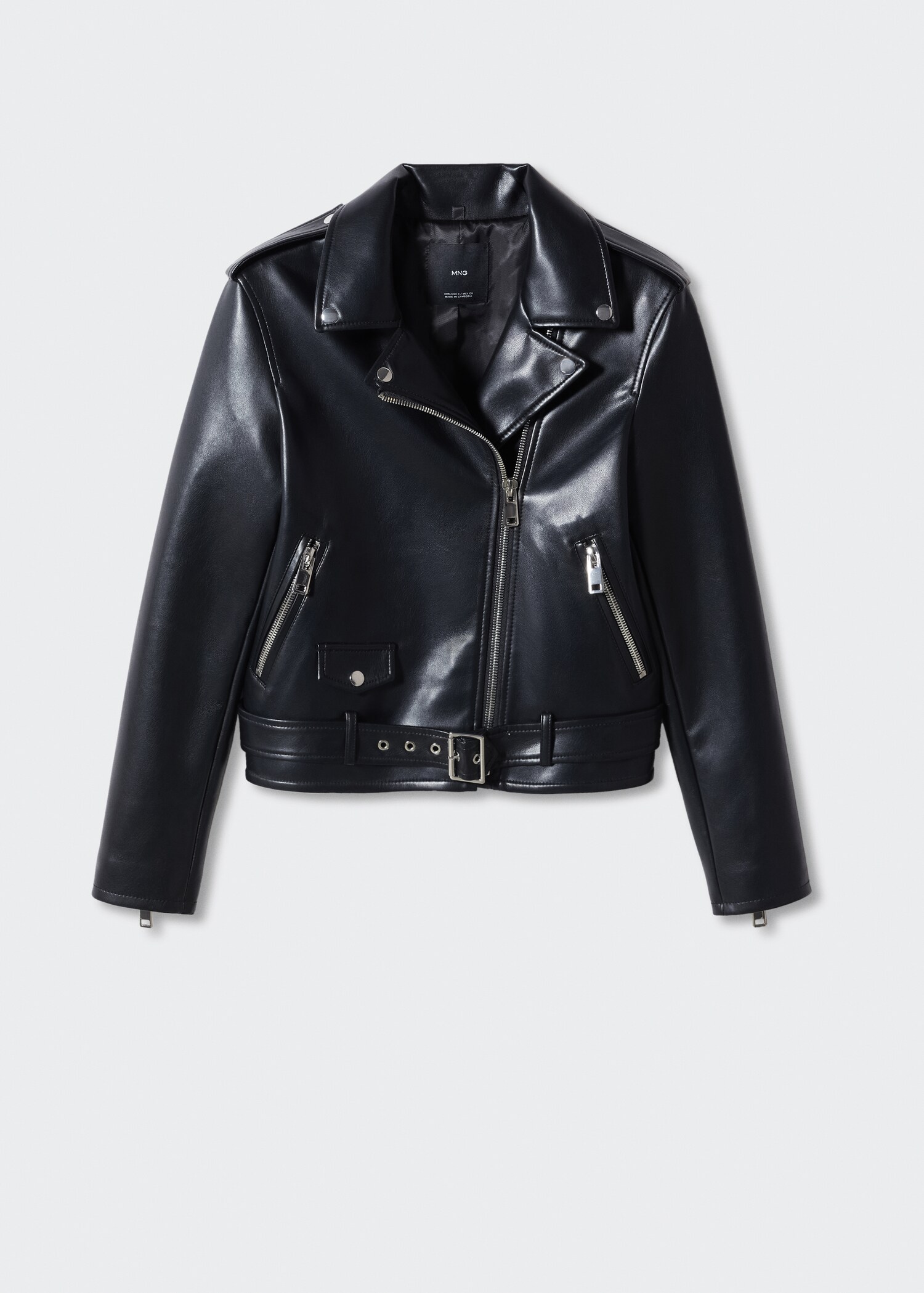 Faux-leather biker jacket - Article without model