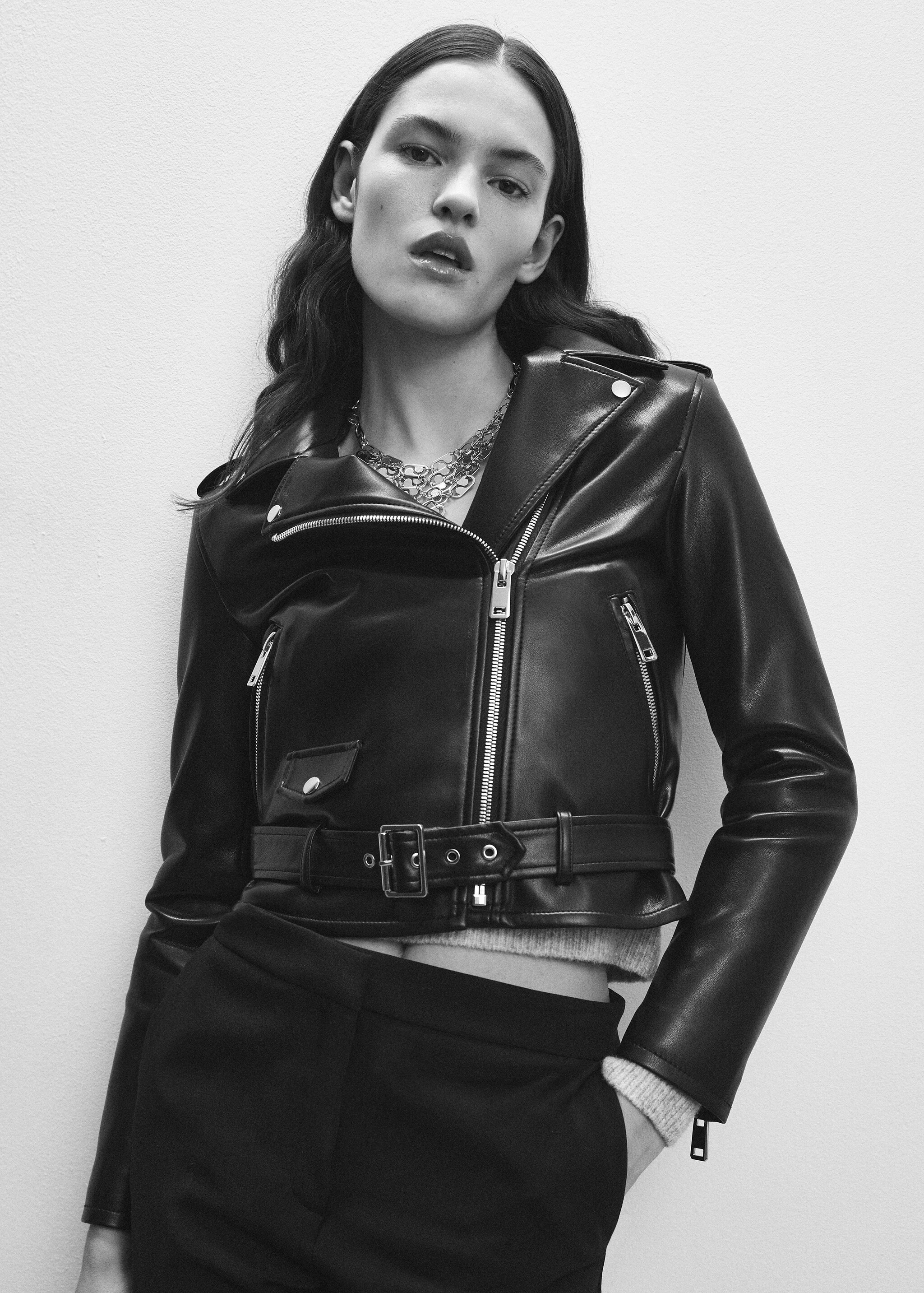 Faux-leather biker jacket - Details of the article 6
