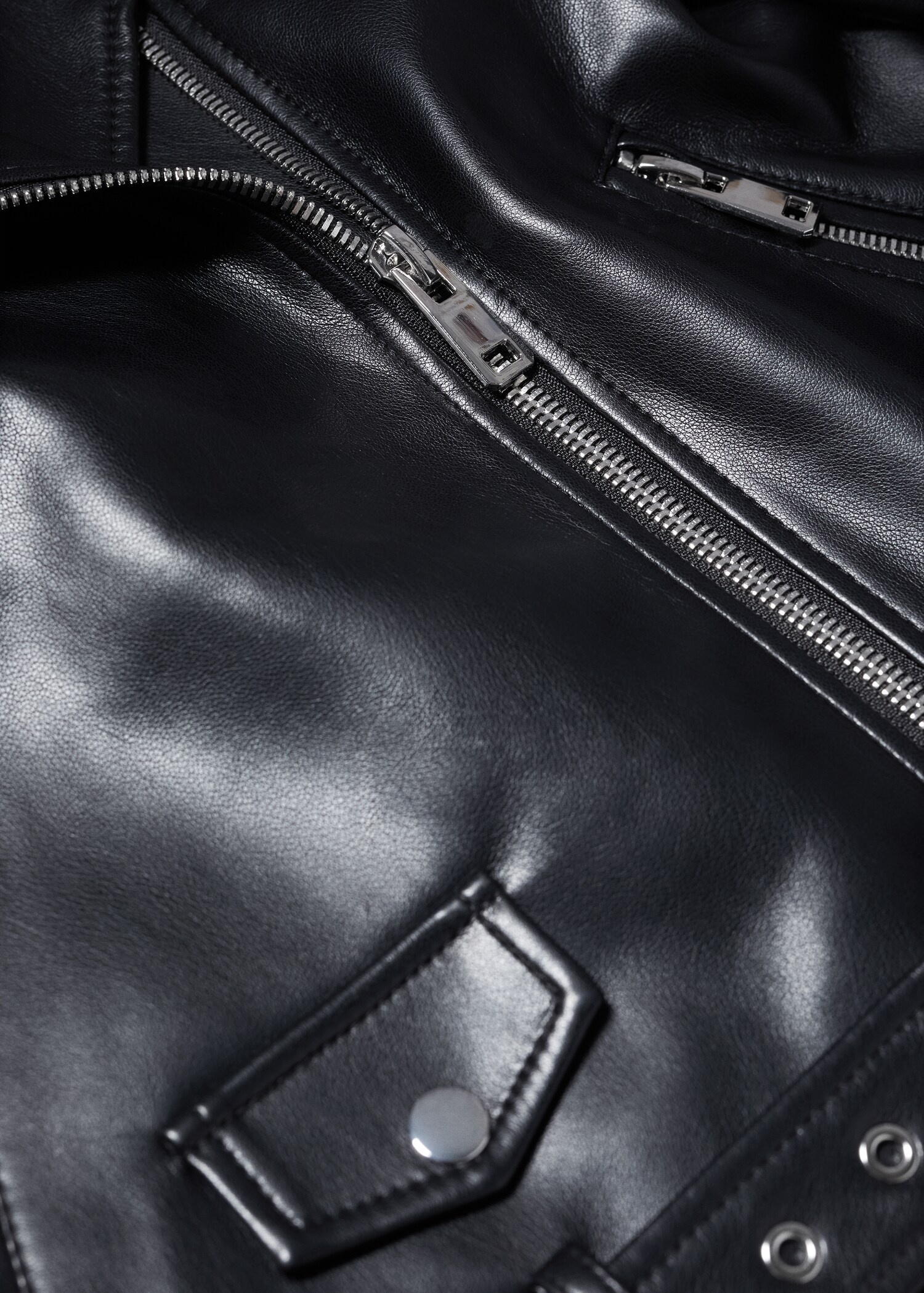 Faux-leather biker jacket - Details of the article 8