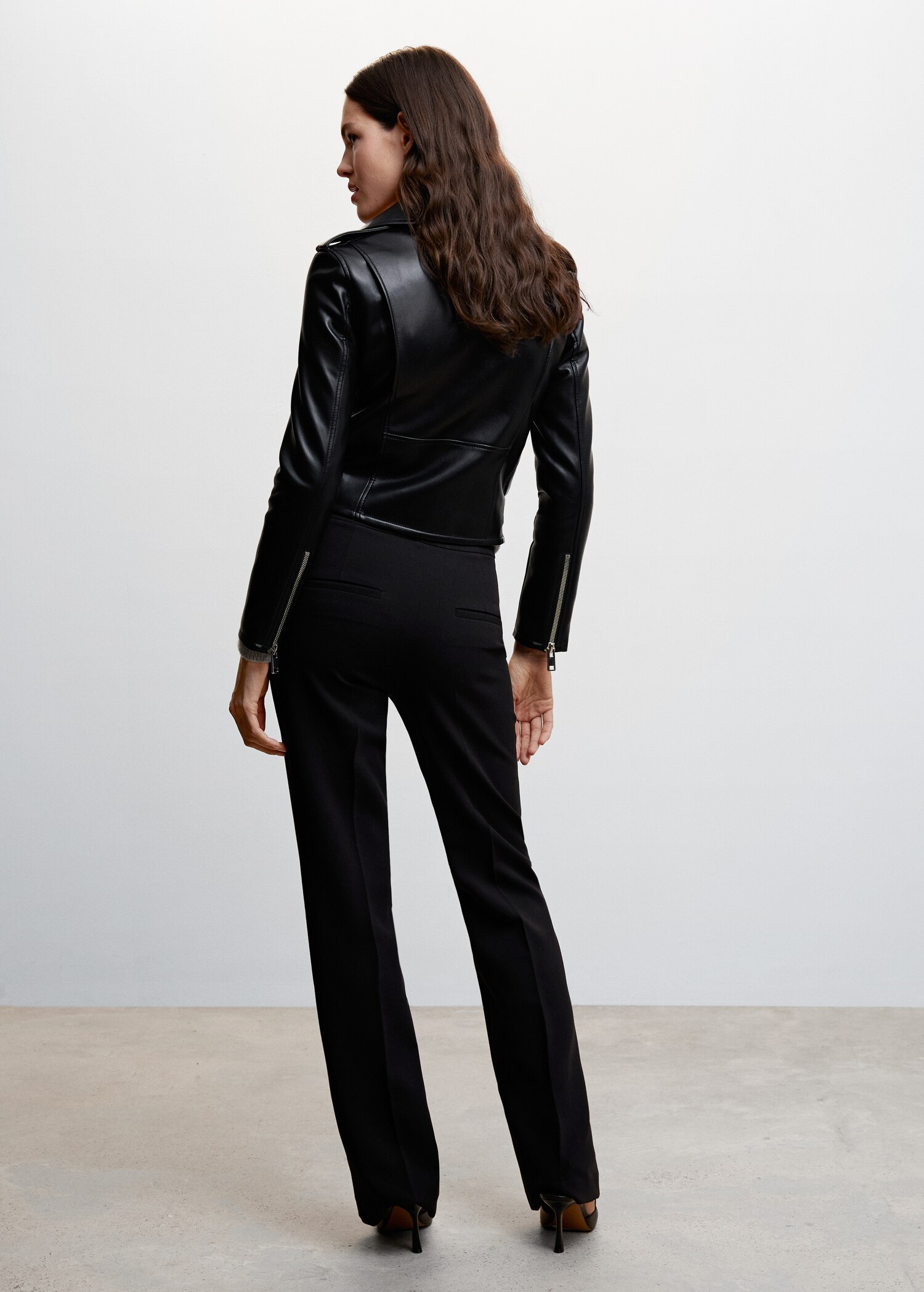 Leather-effect biker jacket - Reverse of the article