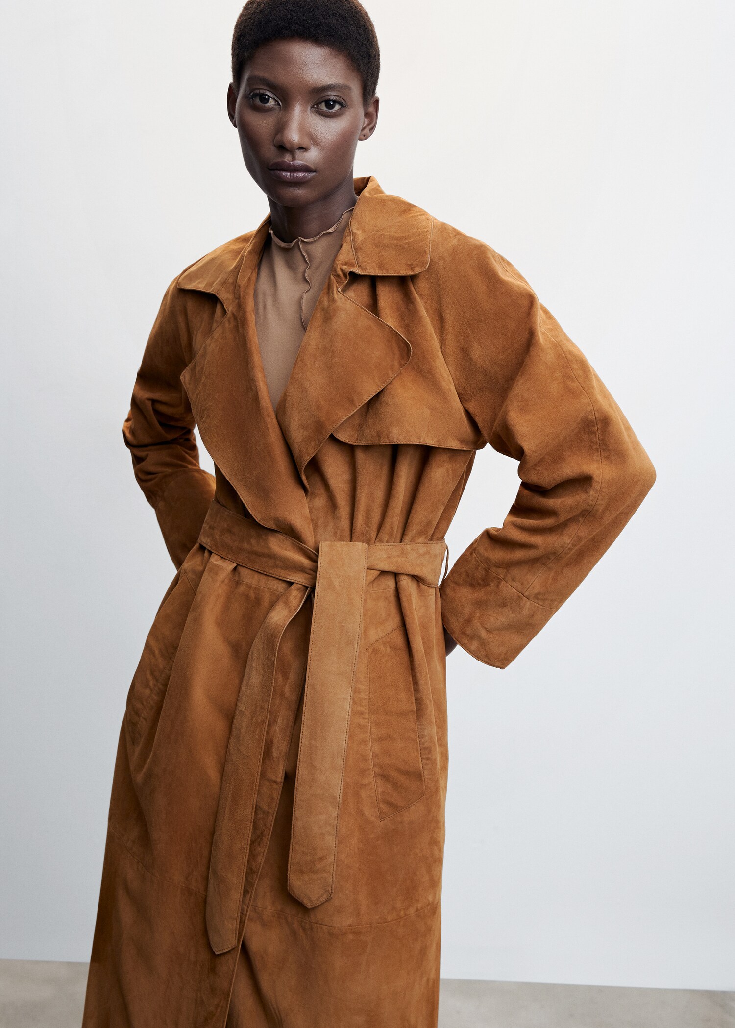 100% leather trench coat - Medium plane