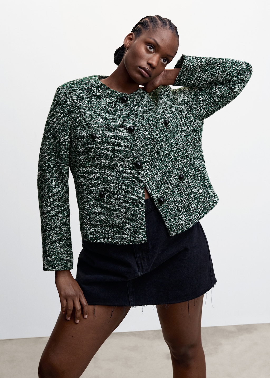 Tweed jacket with buttons - Women | MANGO OUTLET USA