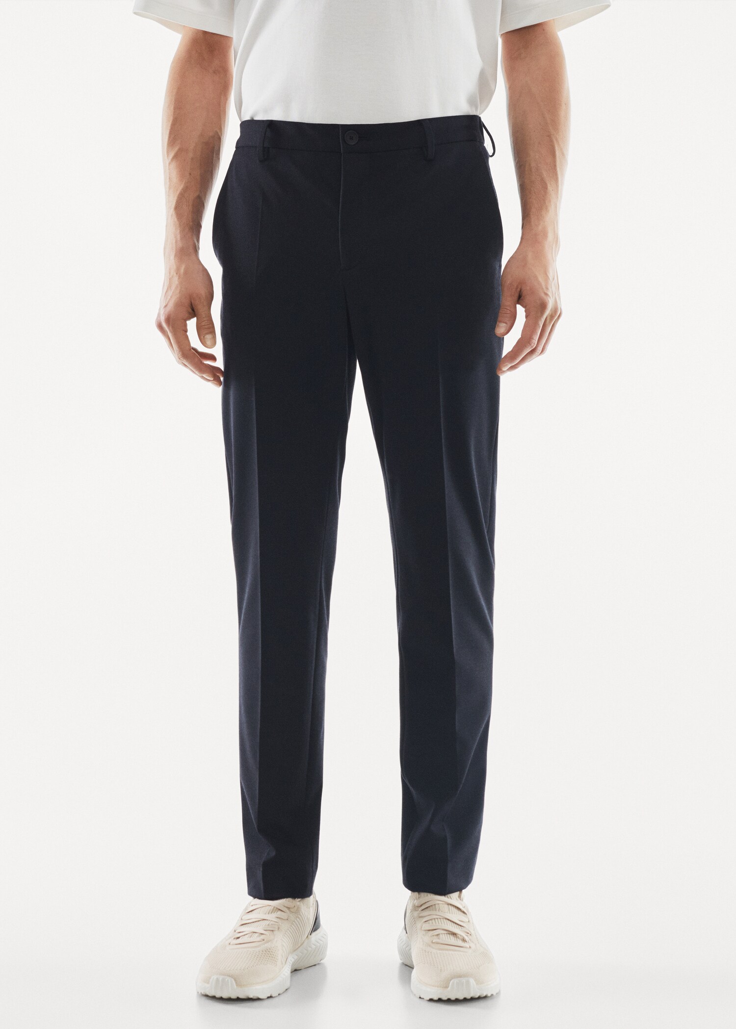 Textured slim fit suit pants - Medium plane