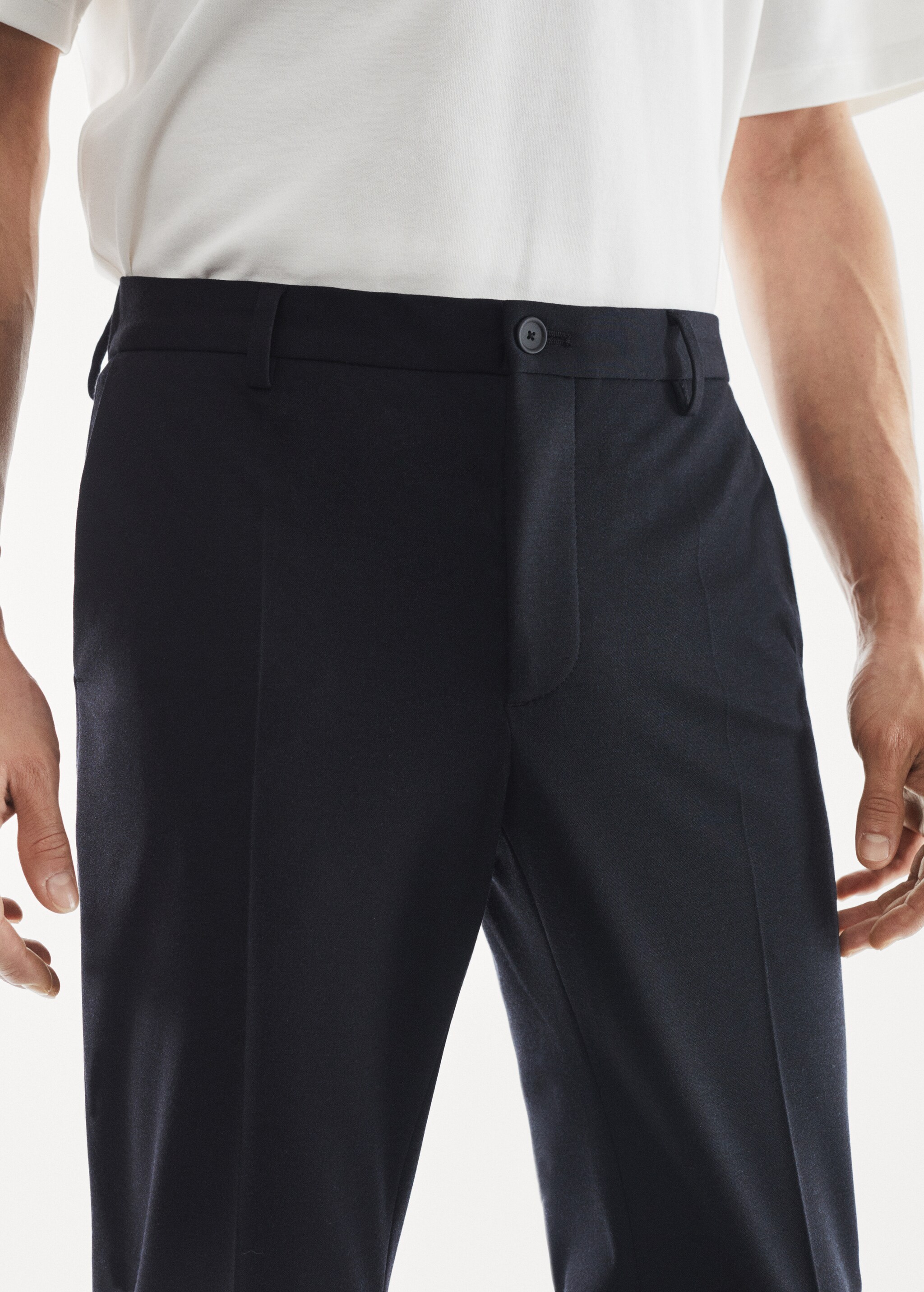 Pantalons vestir slim fit textura - Detall de l'article 1
