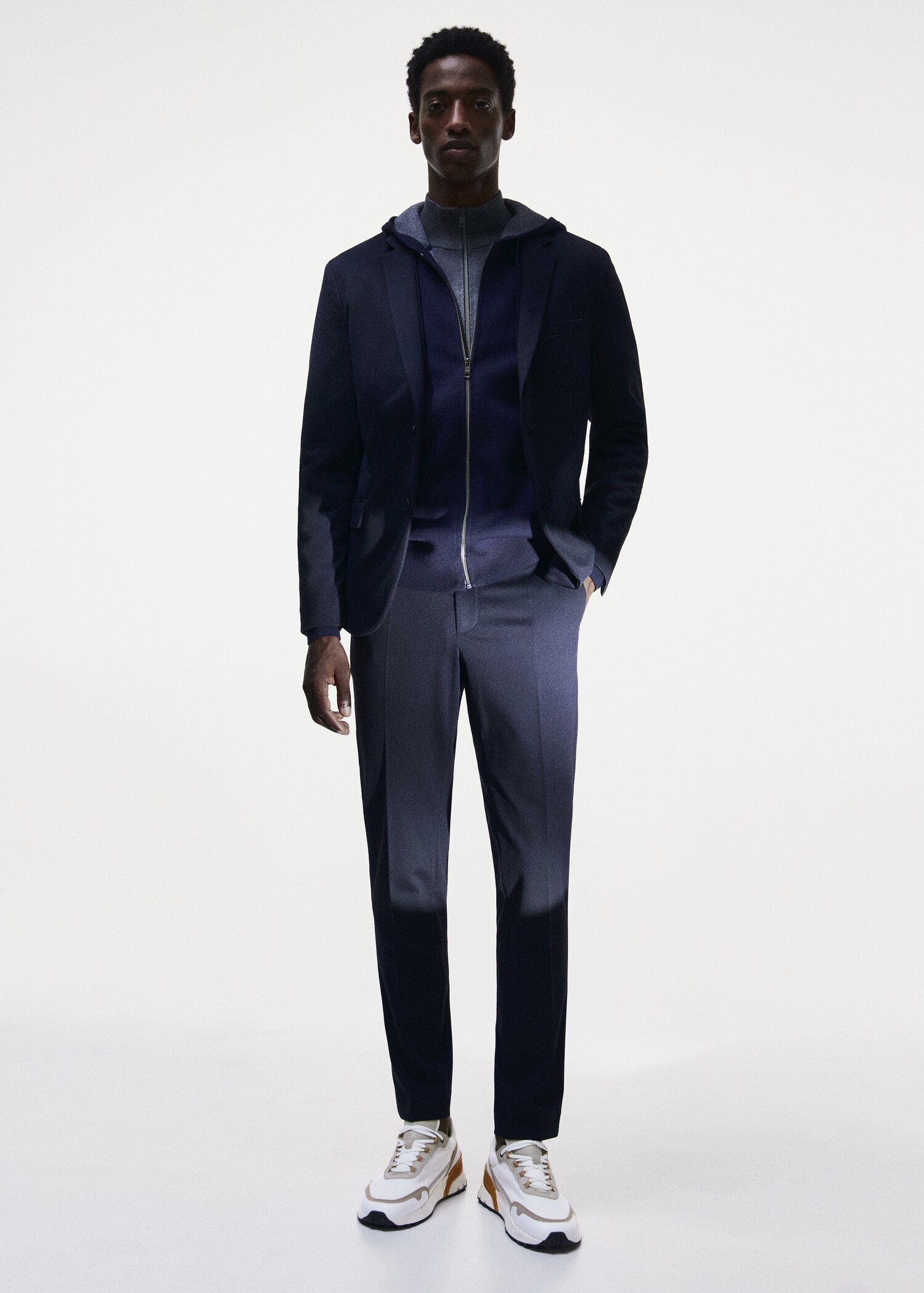 Textured slim fit suit pants - Details of the article 5