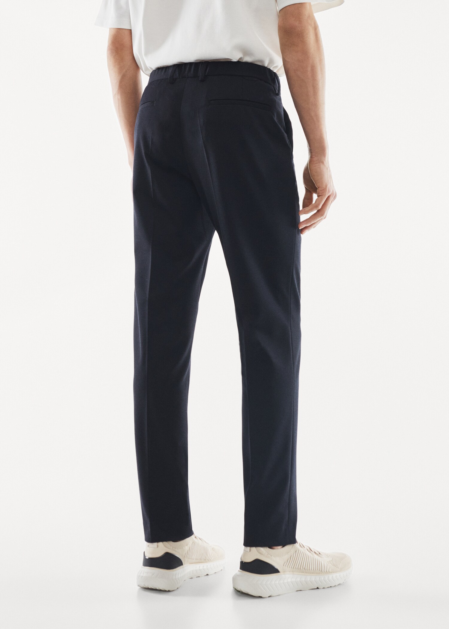 Textured slim fit suit pants - Reverse of the article